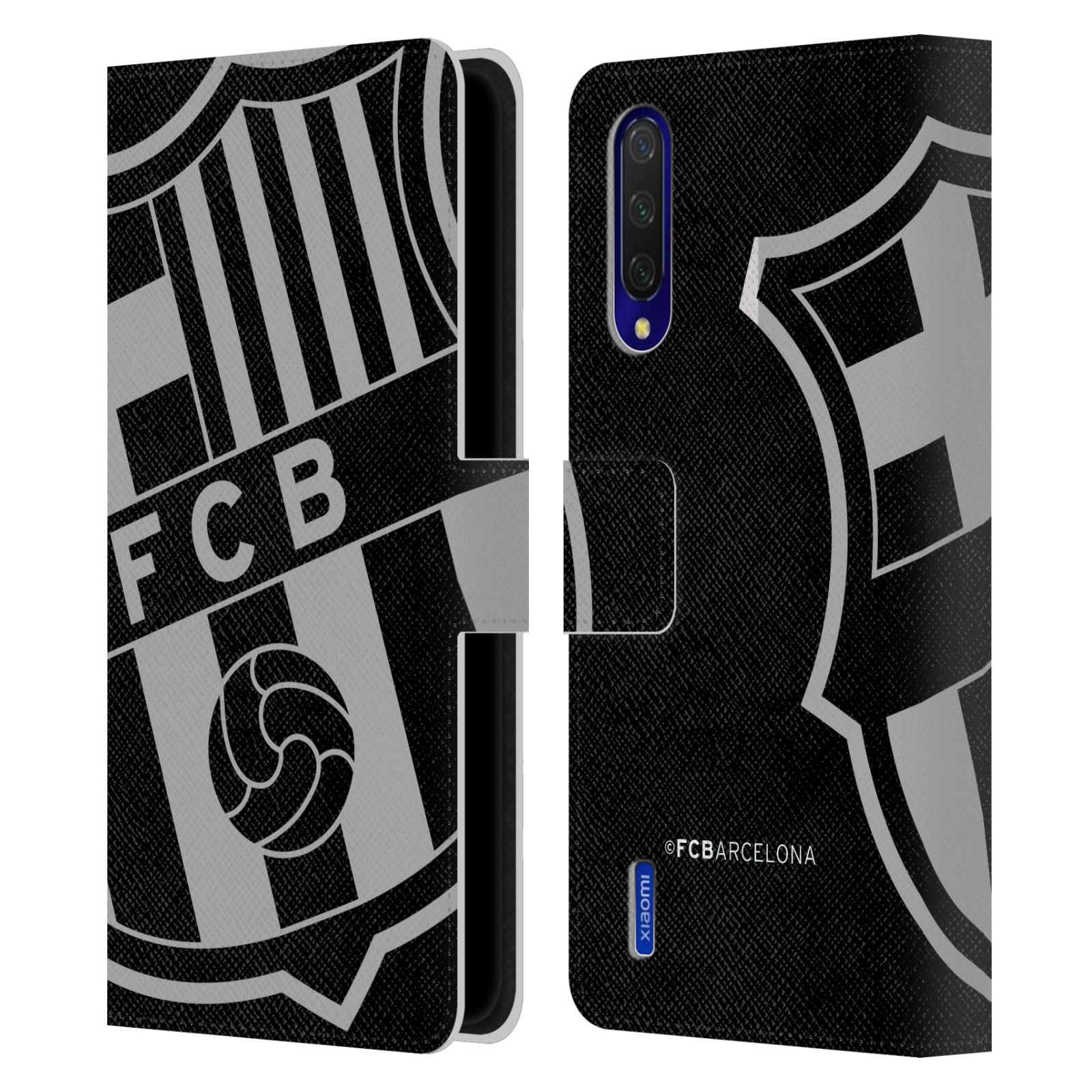 Pouzdro na mobil Xiaomi Mi 9 LITE  - HEAD CASE - FC Barcelona - černošedé logo