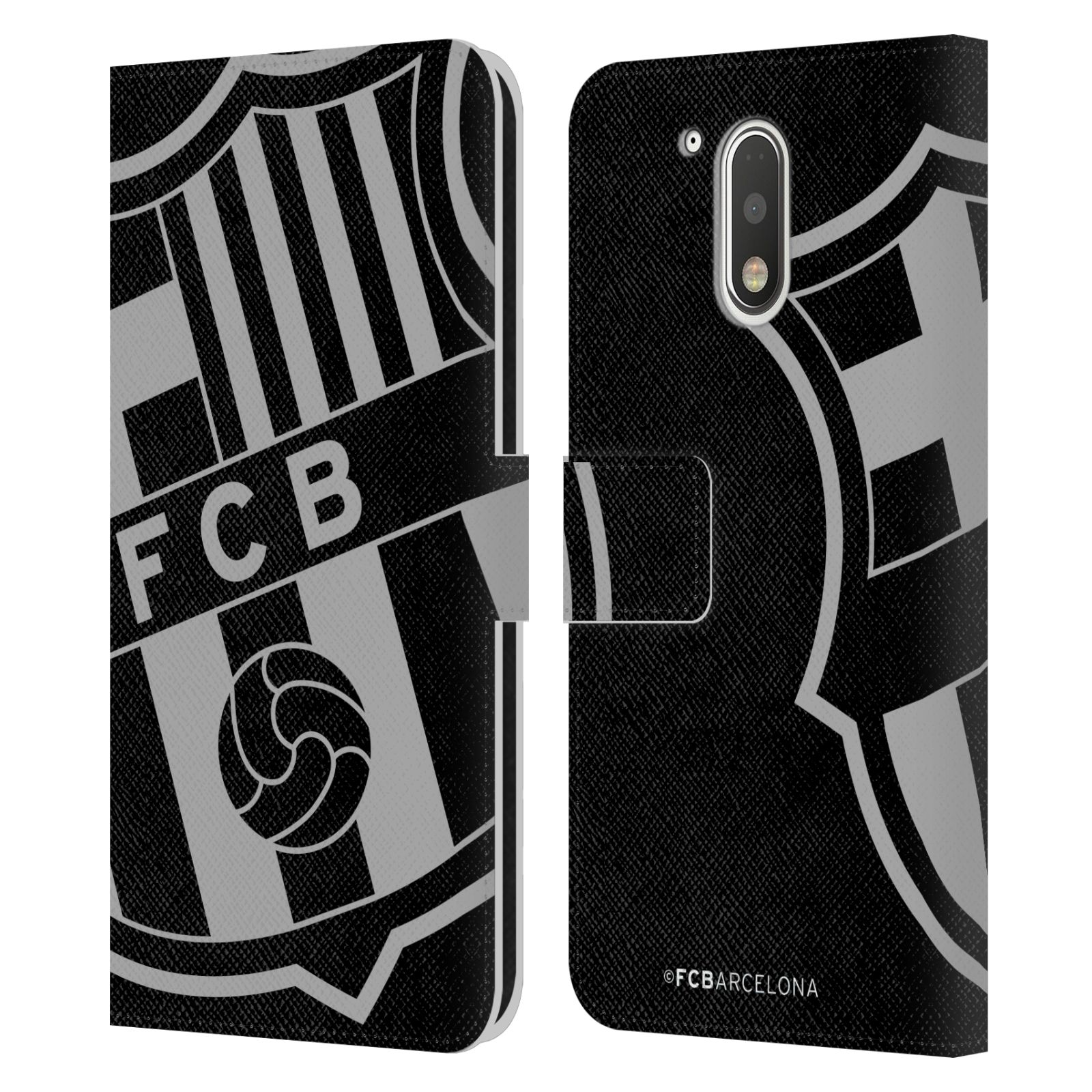 Pouzdro na mobil Motorola Moto G41 - HEAD CASE - FC Barcelona - černošedé logo