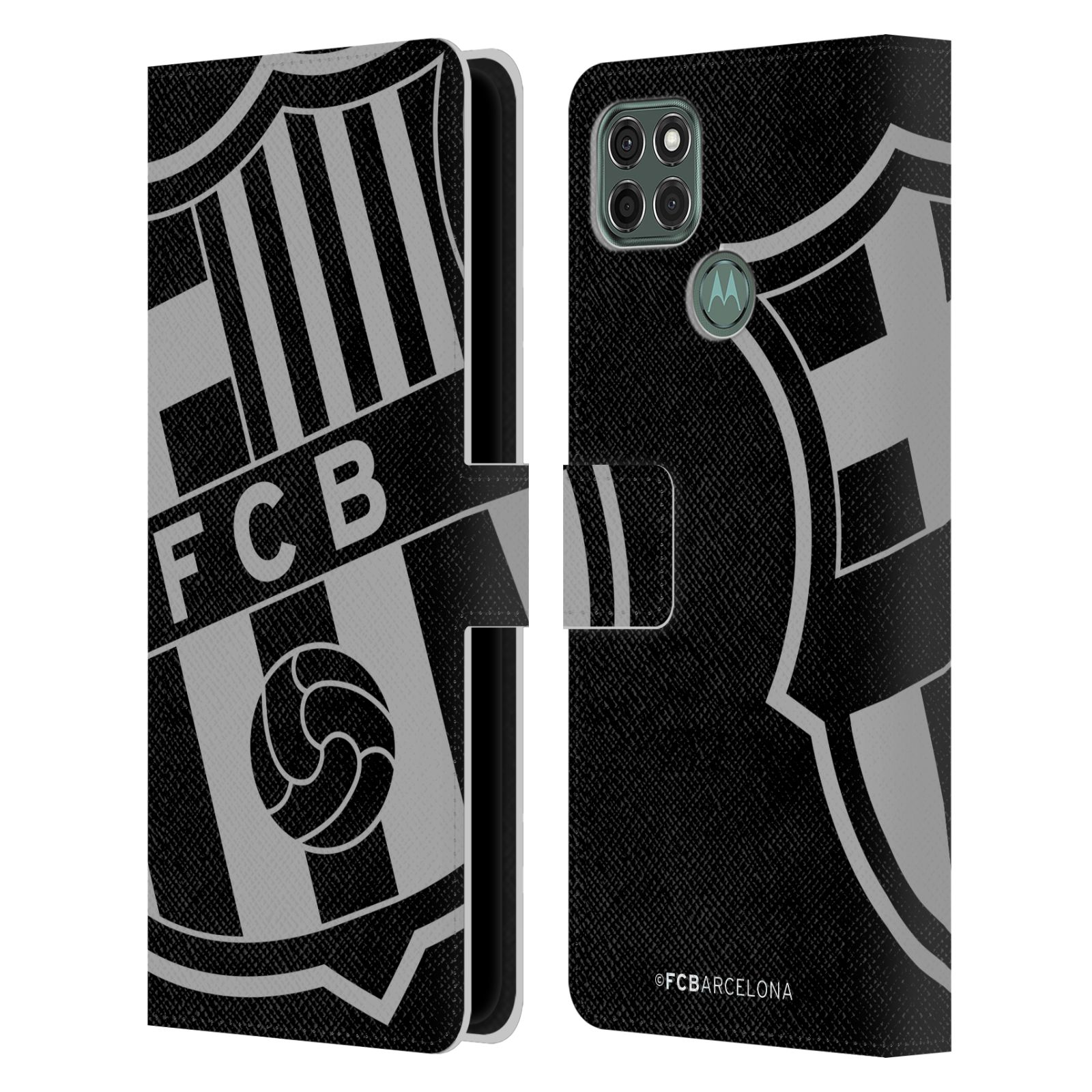 Pouzdro na mobil Motorola Moto G9 POWER - HEAD CASE - FC Barcelona - černošedé logo