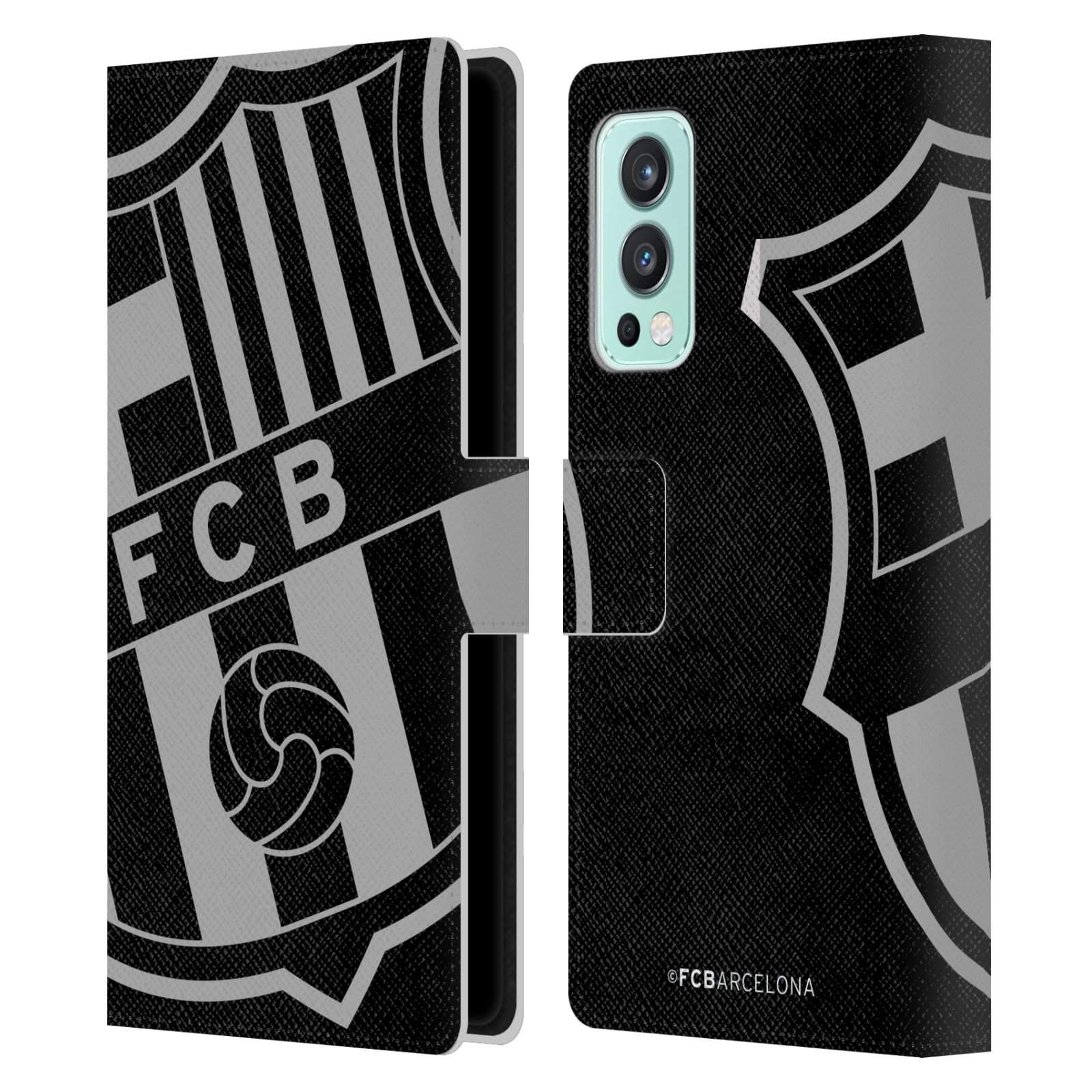 Pouzdro na mobil OnePlus Nord 2 5G - HEAD CASE - FC Barcelona - černošedé logo