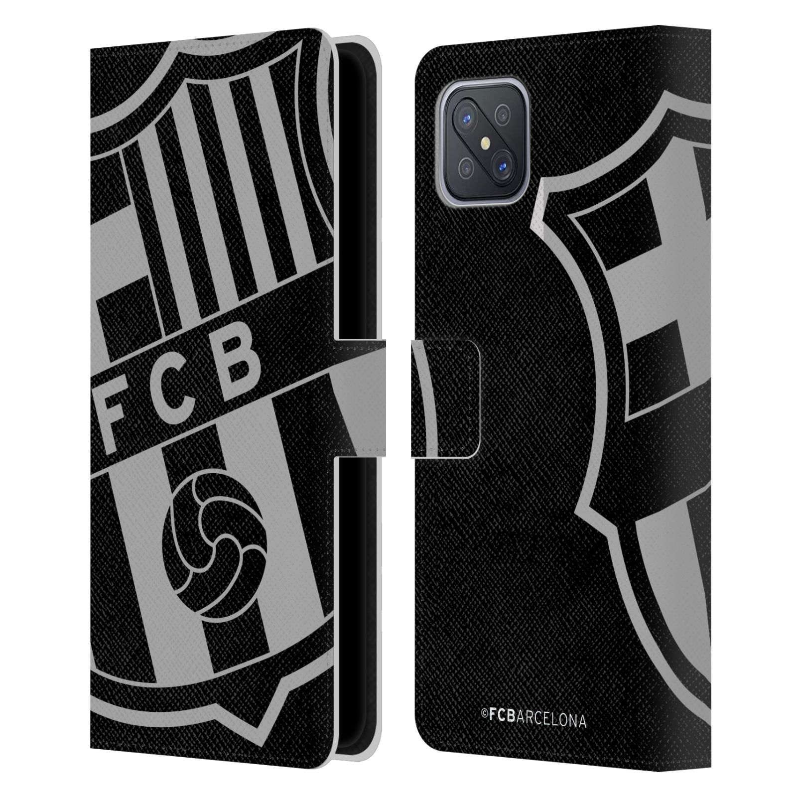 Pouzdro na mobil Oppo A92s - HEAD CASE - FC Barcelona - černošedé logo