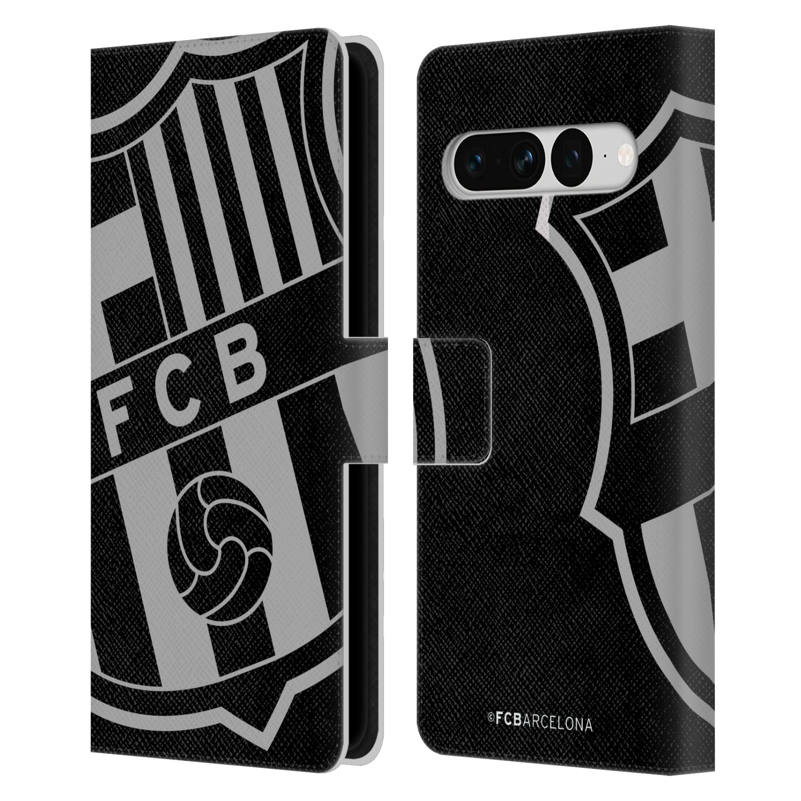 Pouzdro na mobil Google Pixel 7 PRO  - HEAD CASE - FC Barcelona - černošedé logo