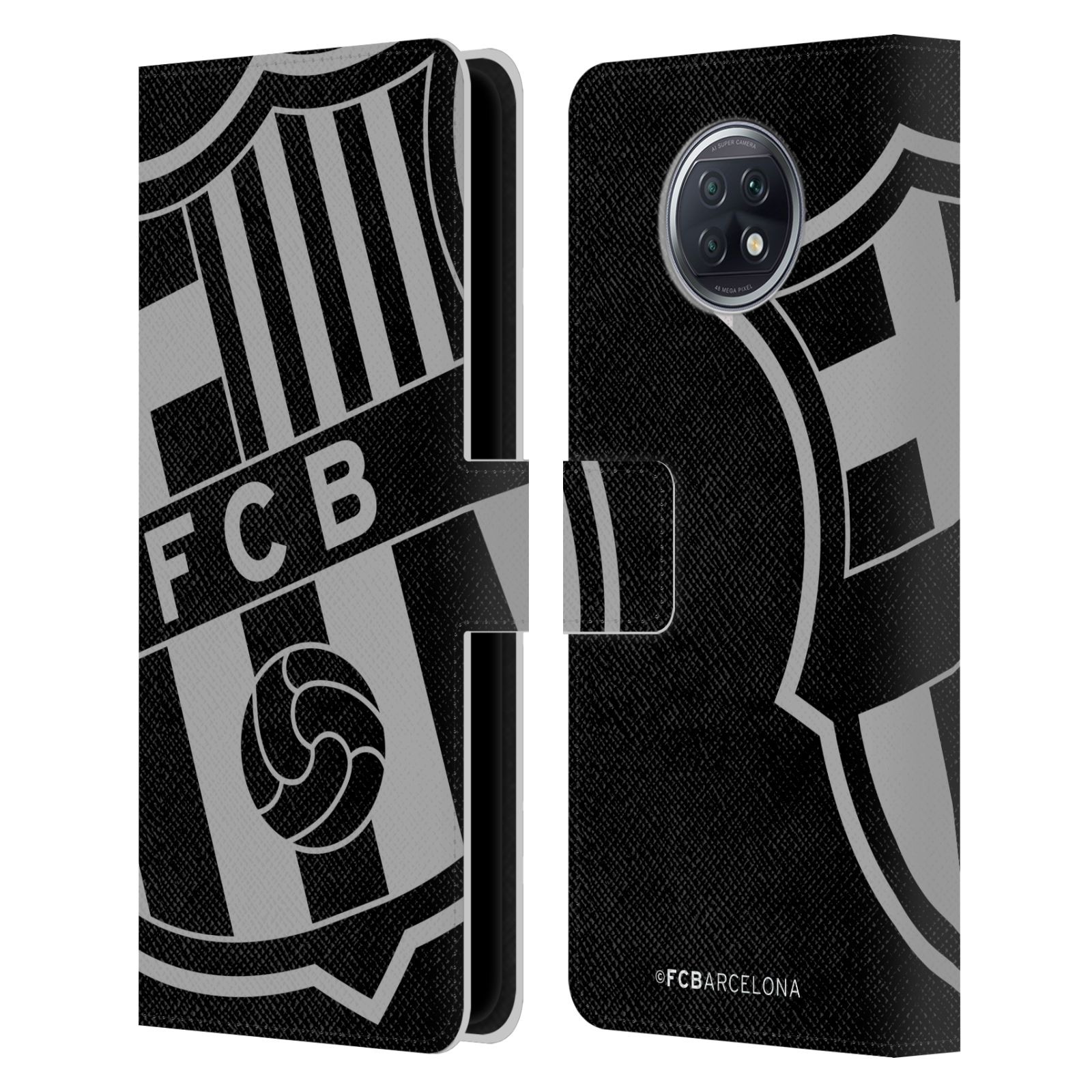 Pouzdro na mobil Xiaomi Redmi Note 9T - HEAD CASE - FC Barcelona - černošedé logo