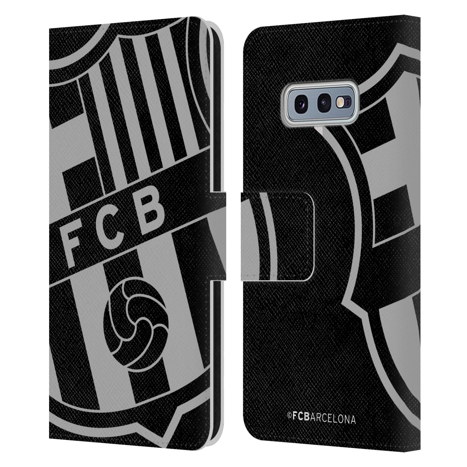 Pouzdro na mobil Samsung Galaxy S10e  - HEAD CASE - FC Barcelona - černošedé logo