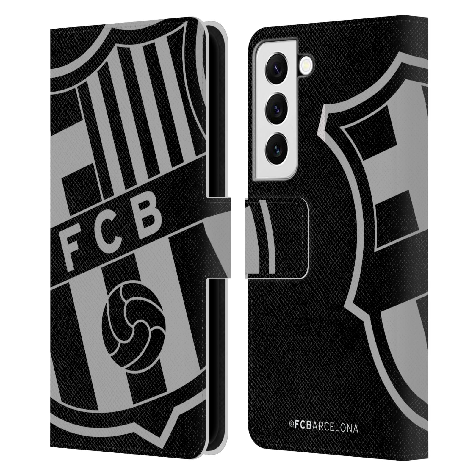 Pouzdro na mobil Samsung Galaxy S22 5G - HEAD CASE - FC Barcelona - černošedé logo