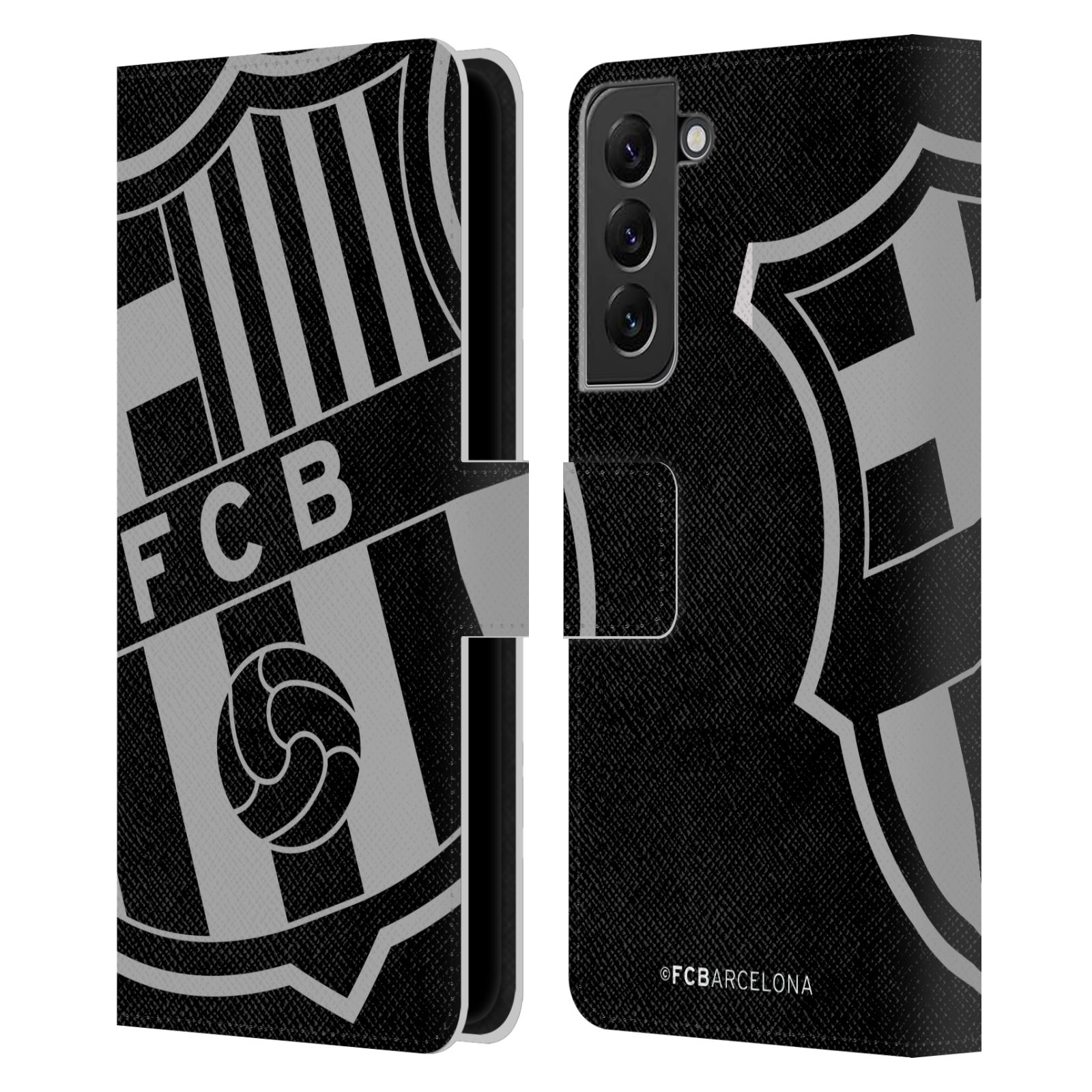 Pouzdro na mobil Samsung Galaxy S22+ 5G - HEAD CASE - FC Barcelona - černošedé logo
