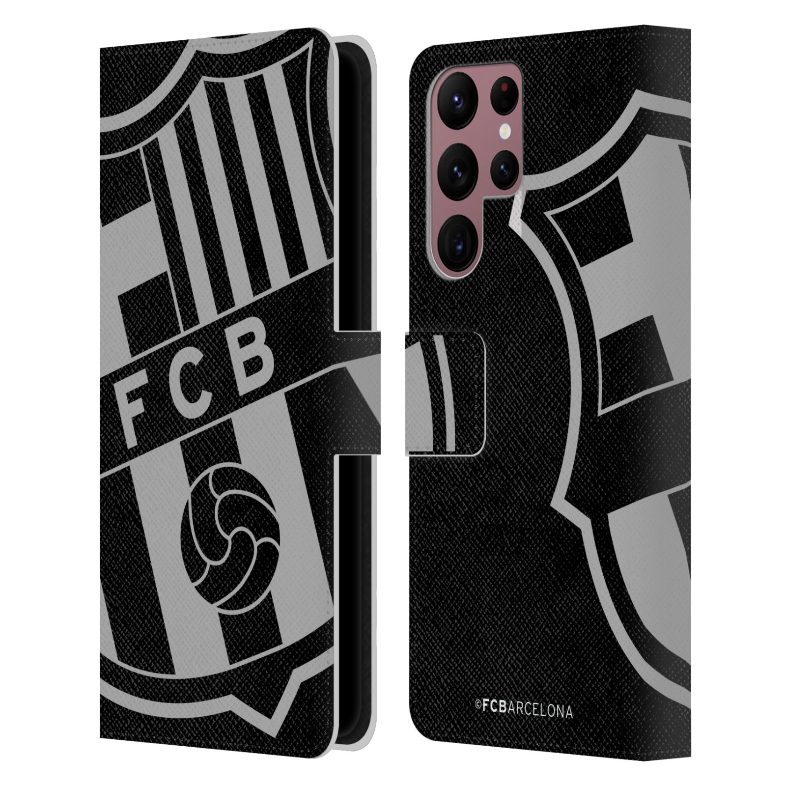 Pouzdro na mobil Samsung Galaxy S22 Ultra 5G - HEAD CASE - FC Barcelona - černošedé logo