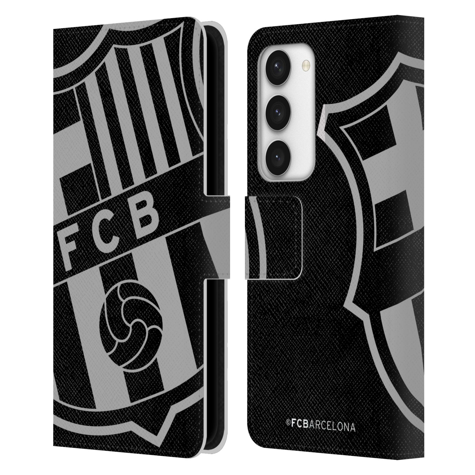 Pouzdro na mobil Samsung Galaxy S23 5G - HEAD CASE - FC Barcelona - černošedé logo