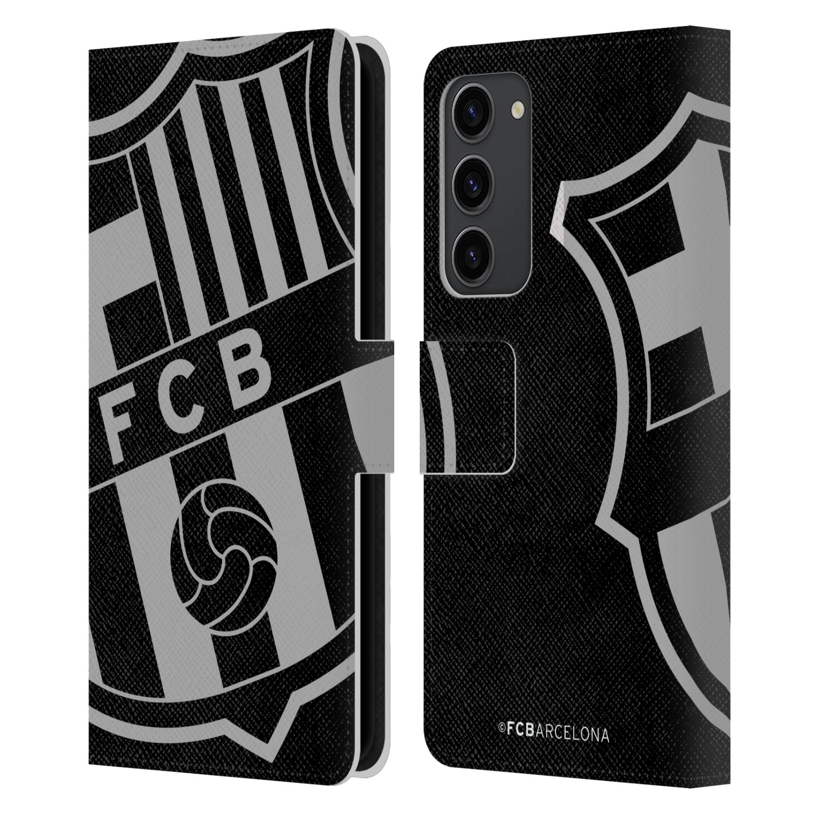 Pouzdro na mobil Samsung Galaxy S23+ 5G - HEAD CASE - FC Barcelona - černošedé logo