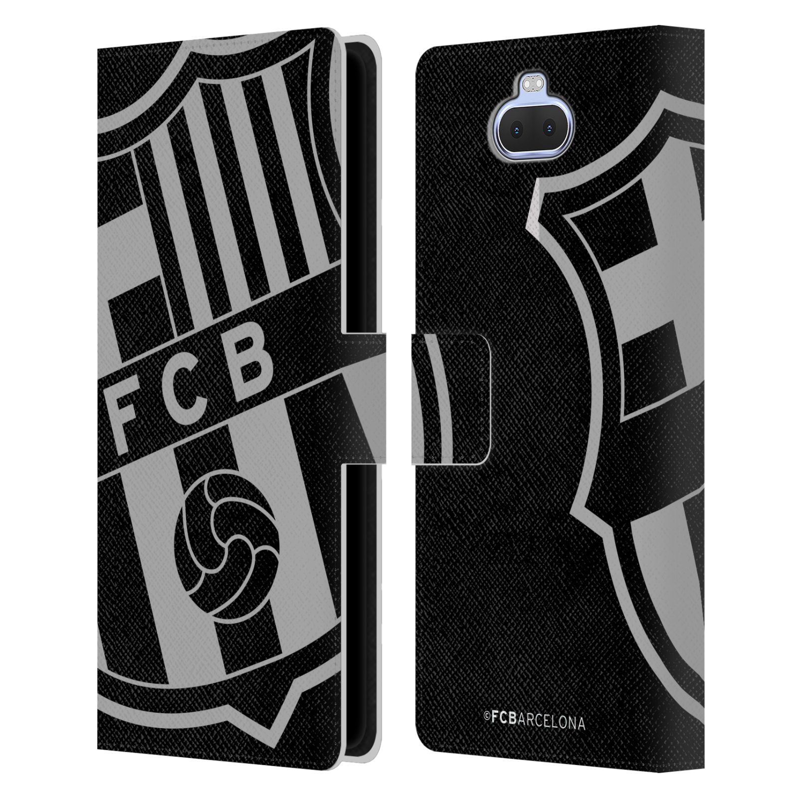 Pouzdro na mobil Sony Xperia 10 PLUS  - HEAD CASE - FC Barcelona - černošedé logo