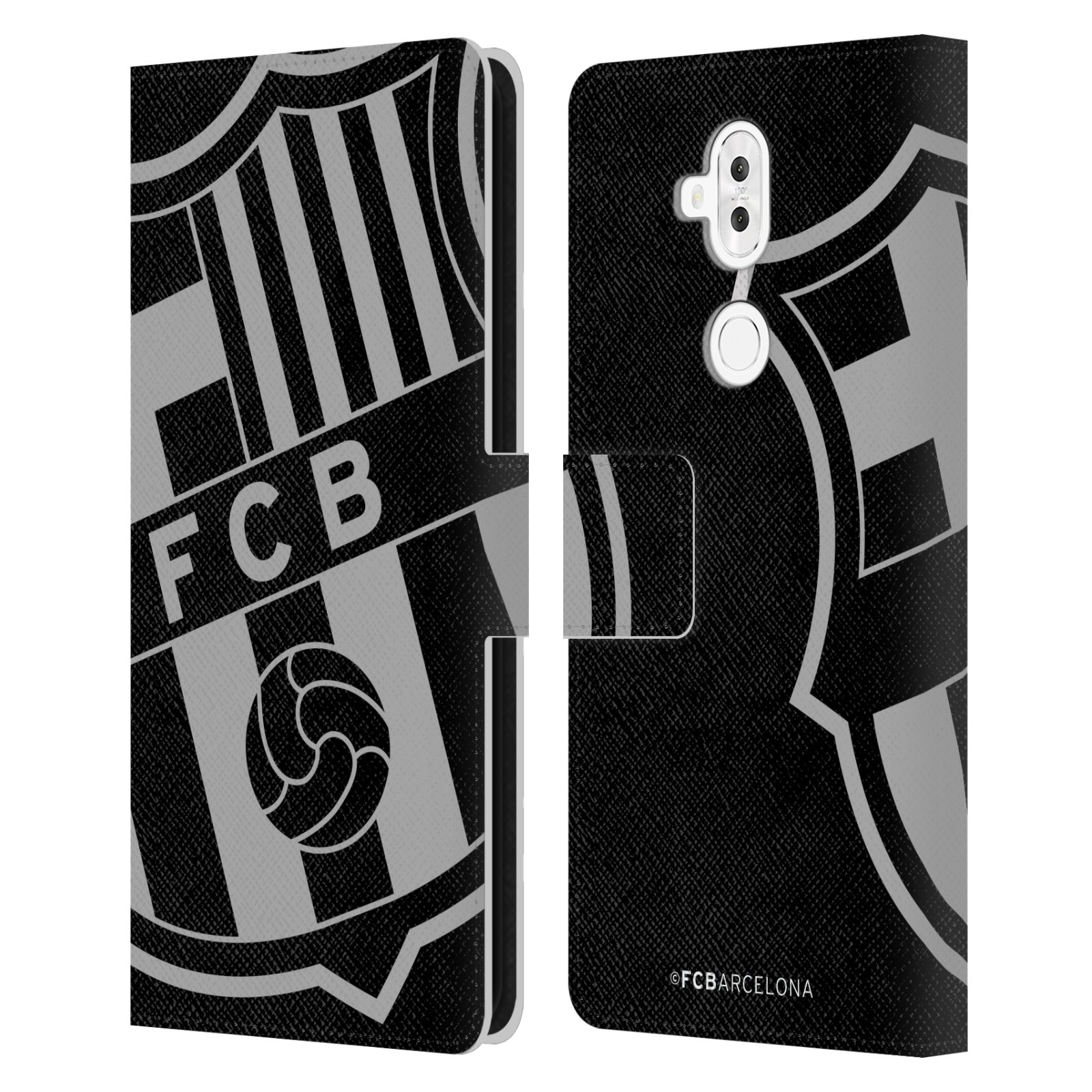 Pouzdro na mobil Asus Zenfone 5 Lite ZC600KL  - HEAD CASE - FC Barcelona - černošedé logo