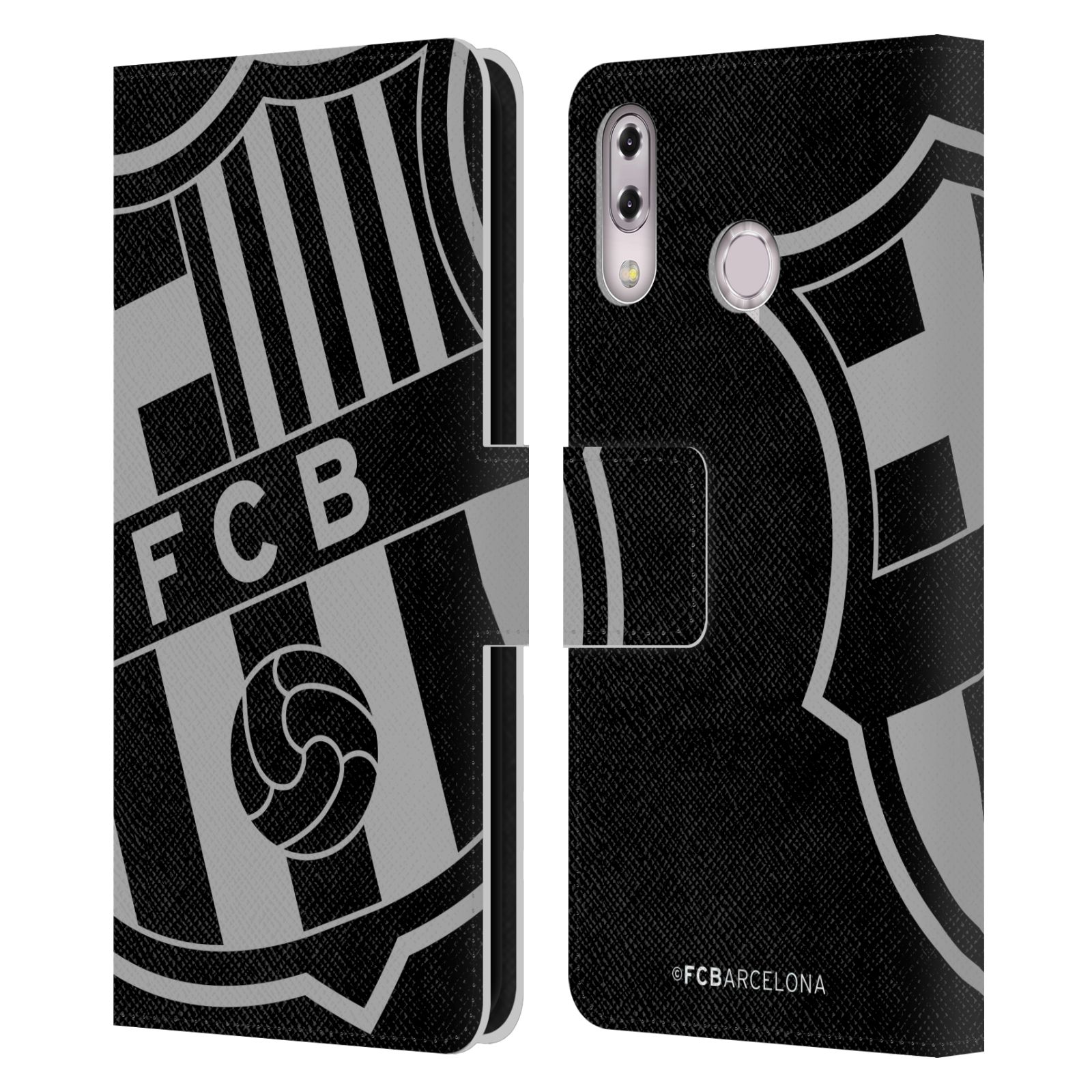 Pouzdro na mobil Asus Zenfone 5z ZS620KL, 5 ZE620KL  - HEAD CASE - FC Barcelona - černošedé logo