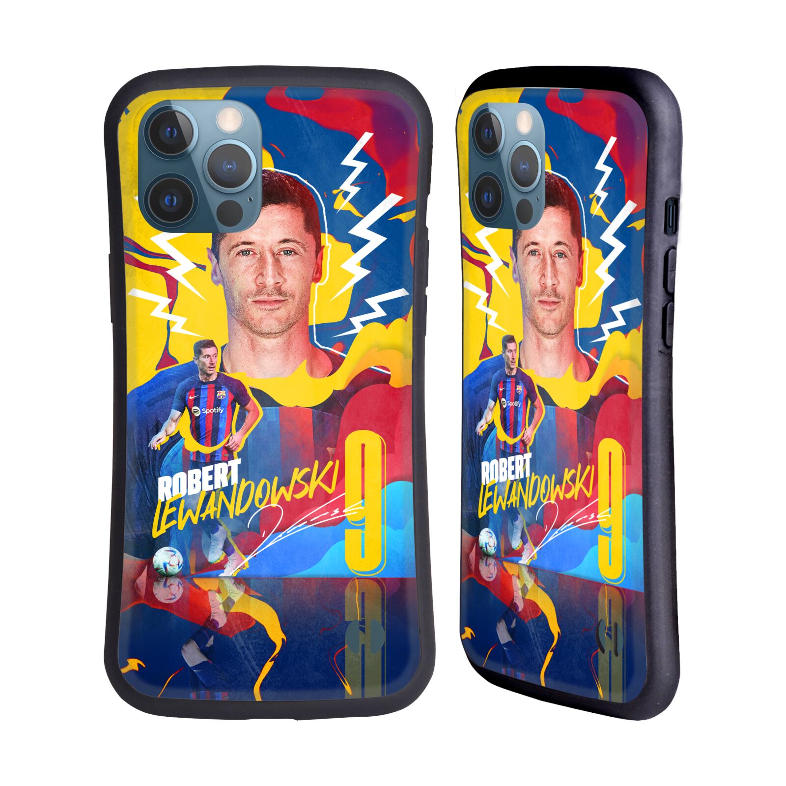 Odolný zadní obal pro mobil Apple iPhone 12 PRO MAX - HEAD CASE - FC Barcelona - Barevný motiv Robert Lewandowski