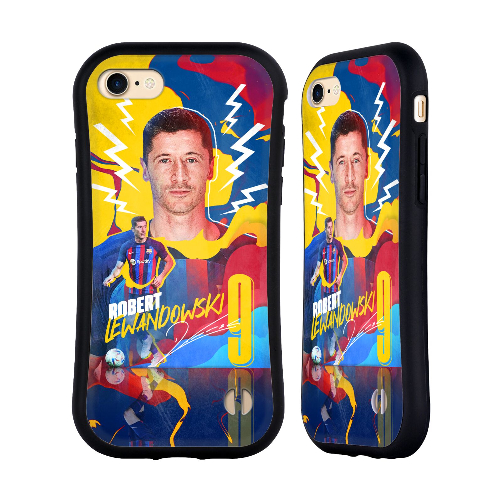 Odolný zadní obal pro mobil Apple Iphone 7/8/SE2020 - HEAD CASE - FC Barcelona - Barevný motiv Robert Lewandowski