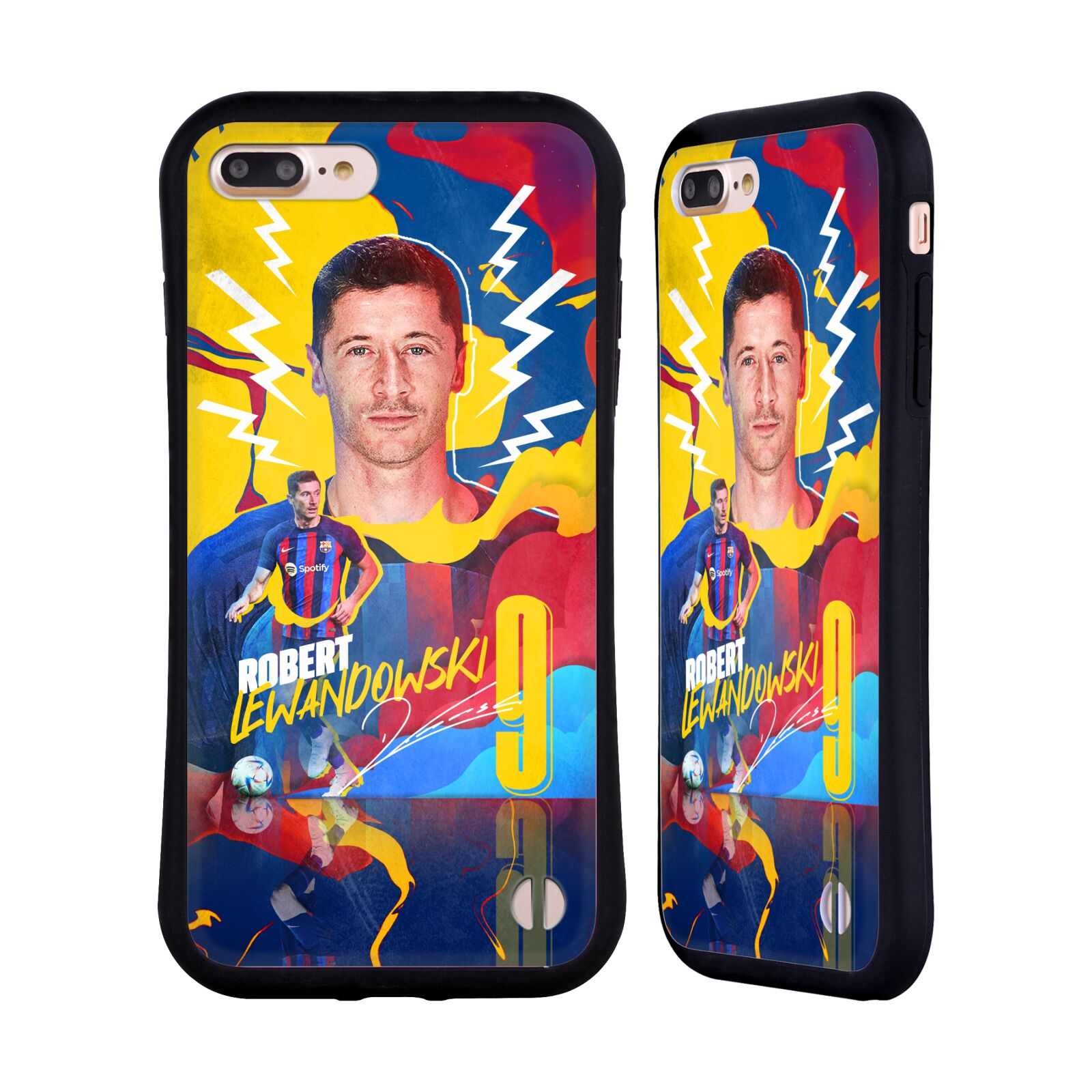 Odolný zadní obal pro mobil Apple Iphone 7+ /  8+ - HEAD CASE - FC Barcelona - Barevný motiv Robert Lewandowski