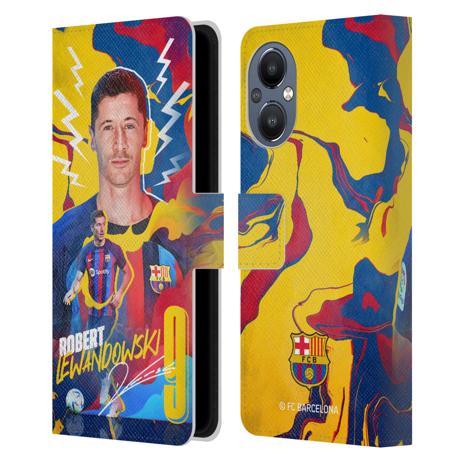 Pouzdro na mobil OnePlus Nord N20 5G - HEAD CASE - FC Barcelona - Hráč Robert Lewandowski