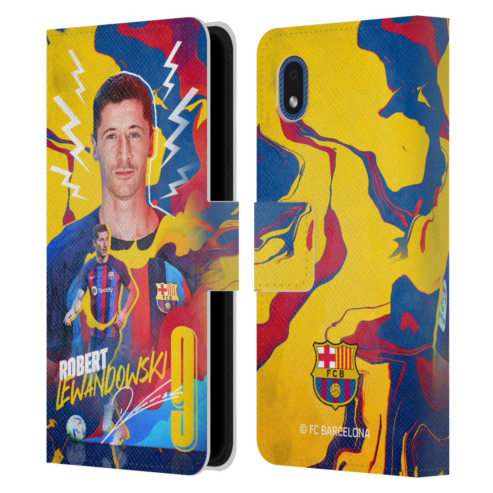 Pouzdro na mobil Samsung Galaxy A01 CORE - HEAD CASE - FC Barcelona - Hráč Robert Lewandowski