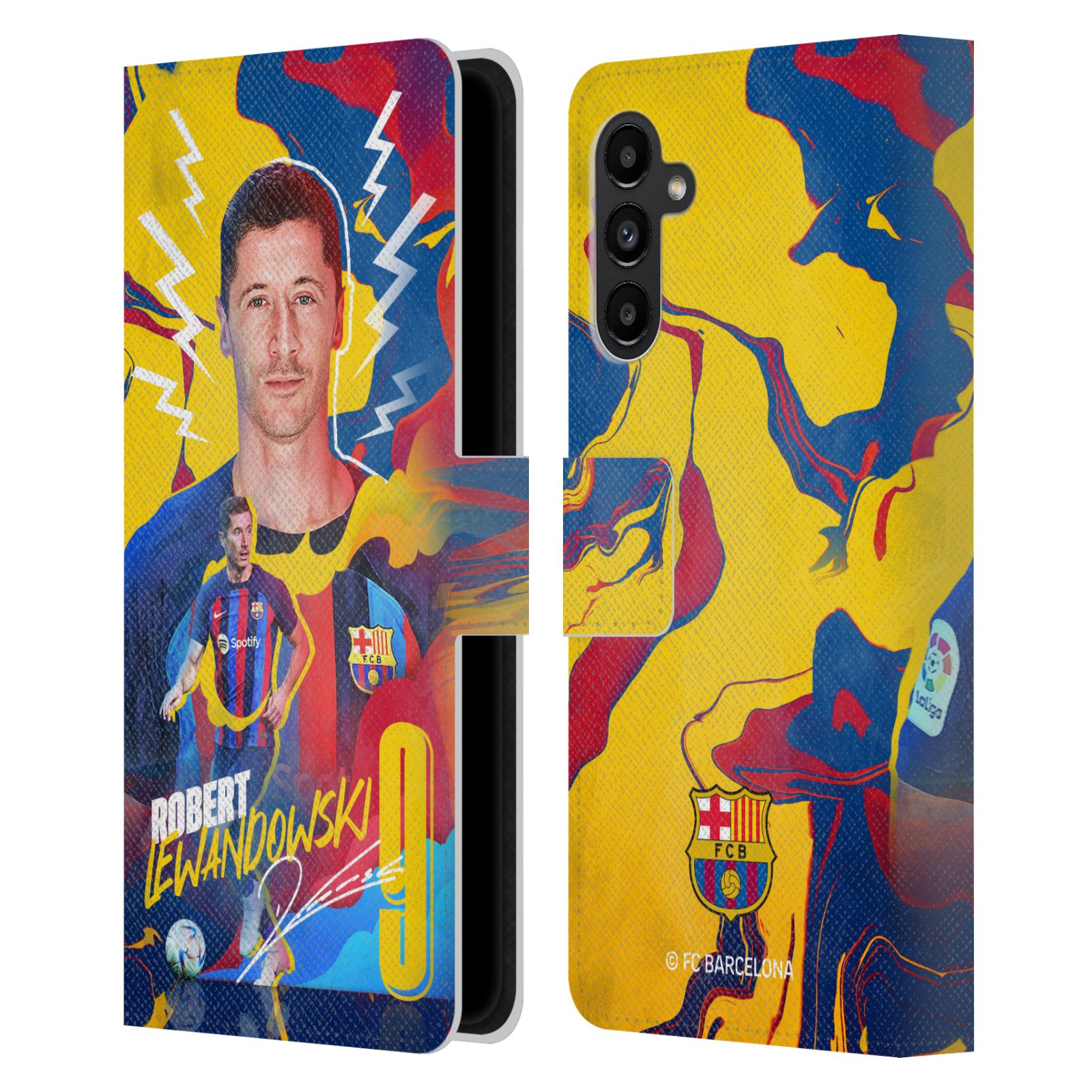 Pouzdro na mobil Samsung Galaxy A13 5G - HEAD CASE - FC Barcelona - Hráč Robert Lewandowski