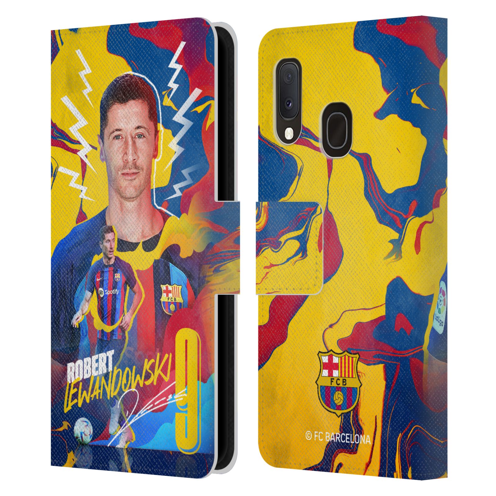 Pouzdro na mobil Samsung Galaxy A20E - HEAD CASE - FC Barcelona - Hráč Robert Lewandowski