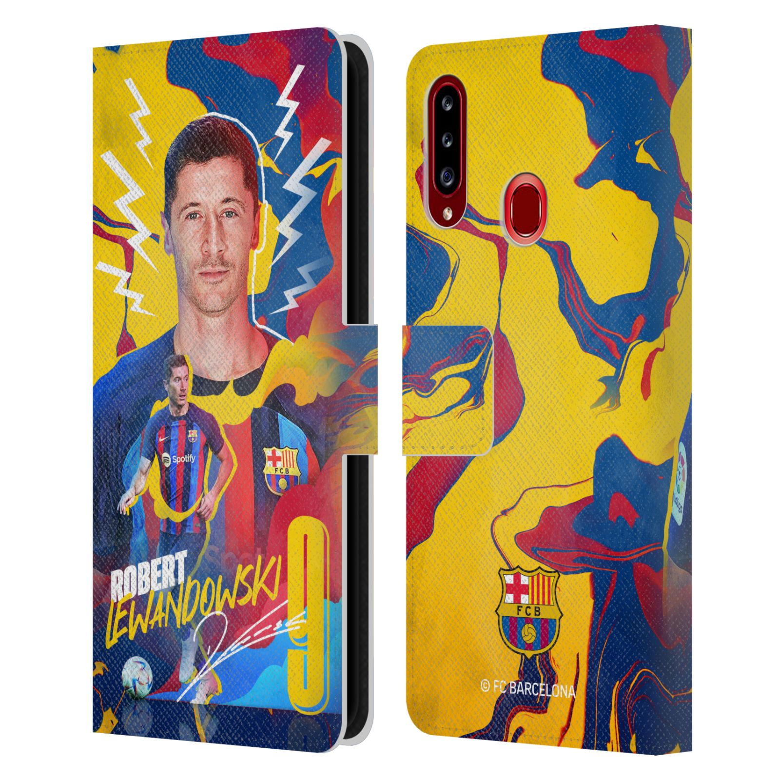Pouzdro na mobil Samsung Galaxy A20S - HEAD CASE - FC Barcelona - Hráč Robert Lewandowski