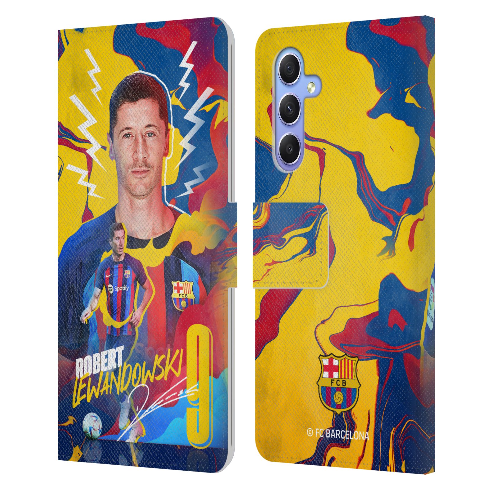 Pouzdro na mobil Samsung Galaxy A34 5G - HEAD CASE - FC Barcelona - Hráč Robert Lewandowski