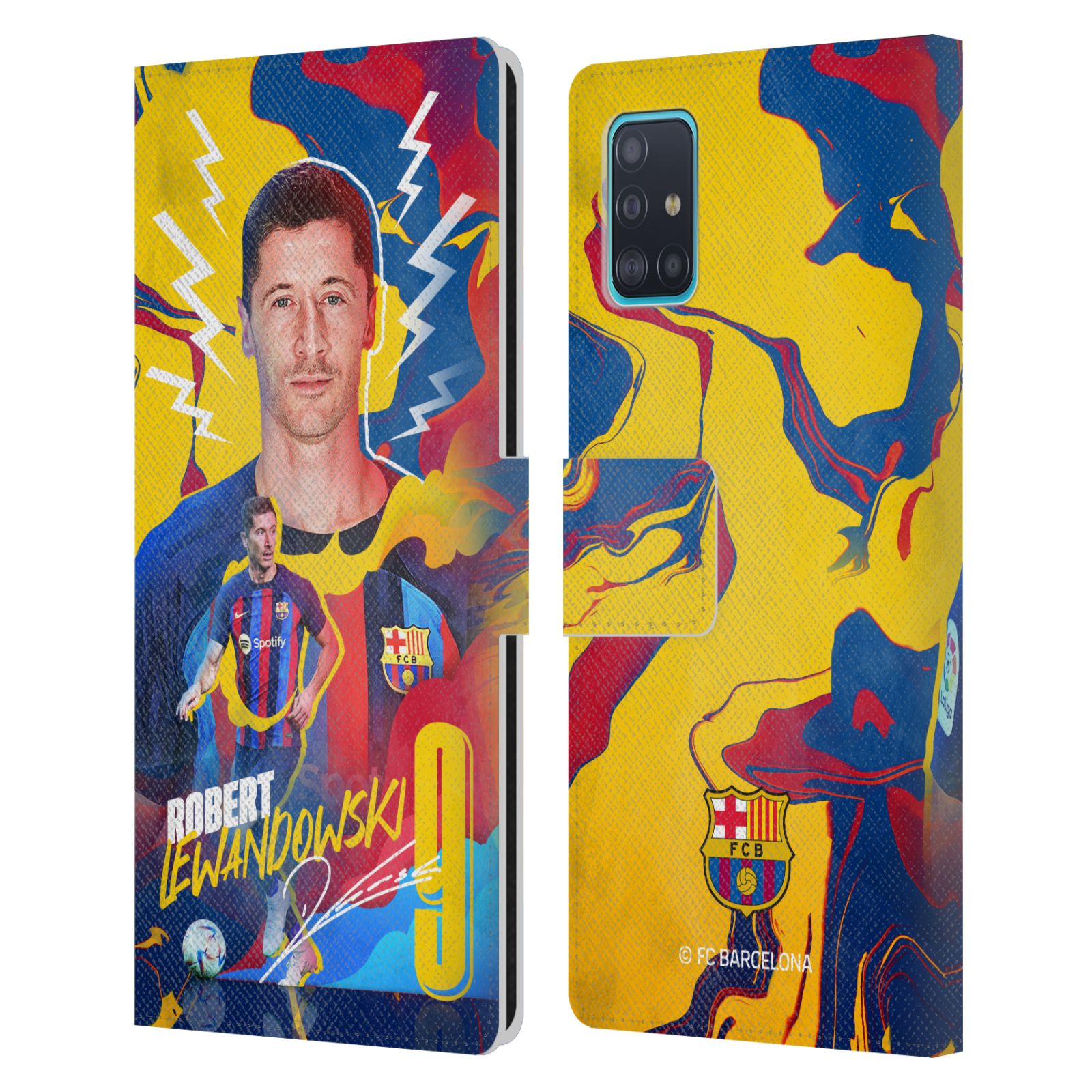 Pouzdro na mobil Samsung Galaxy A51 - HEAD CASE - FC Barcelona - Hráč Robert Lewandowski