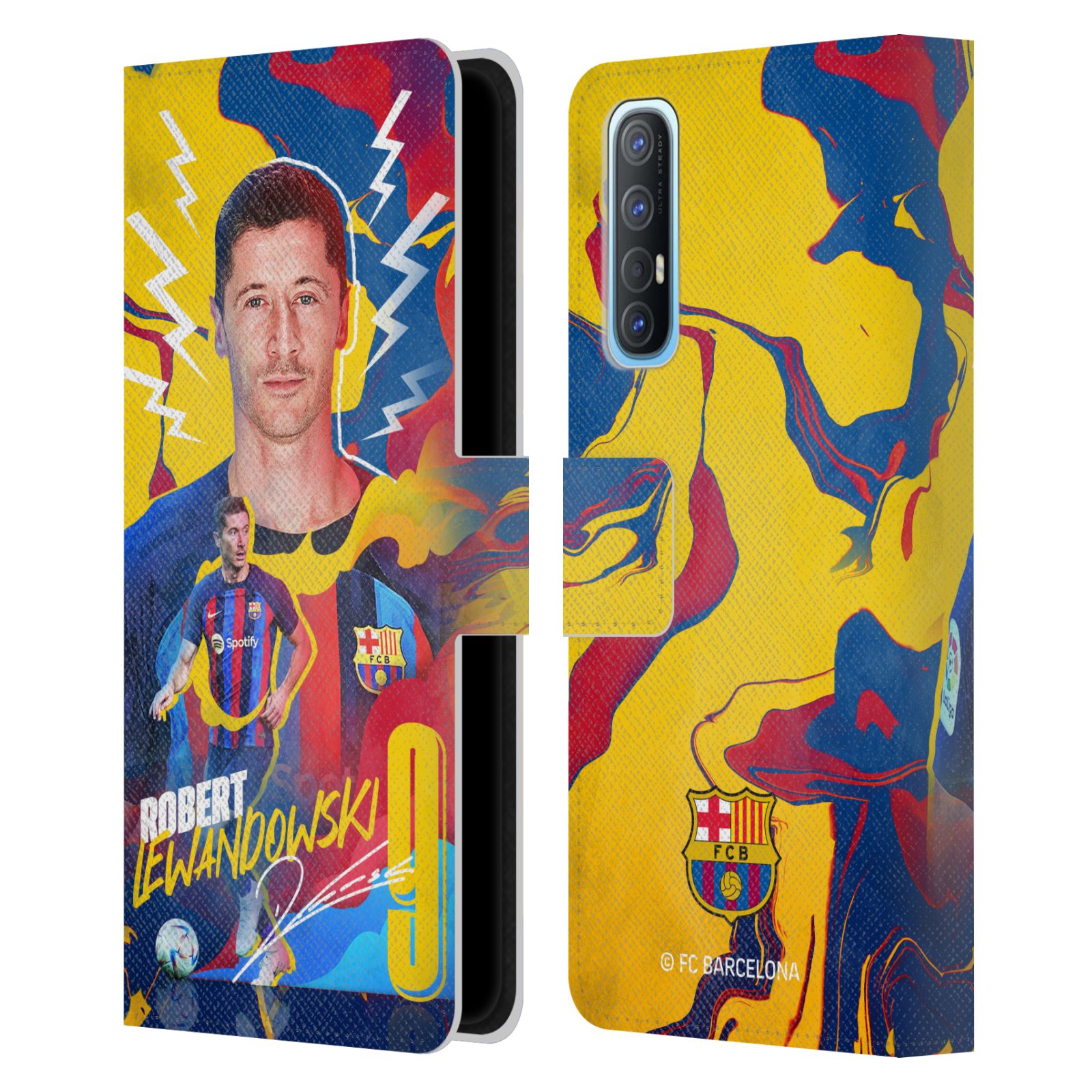 Pouzdro na mobil Oppo Find X2 NEO - HEAD CASE - FC Barcelona - Hráč Robert Lewandowski
