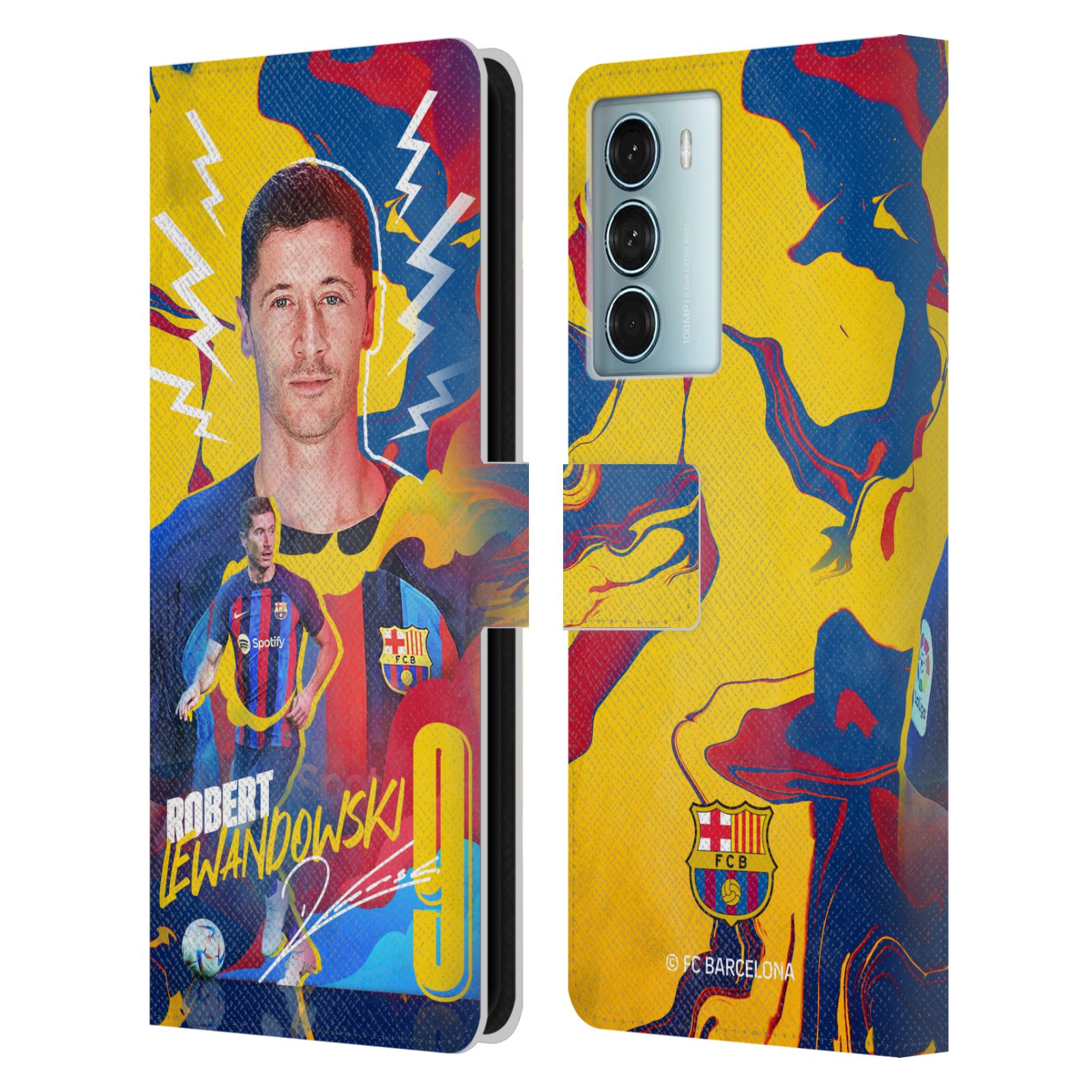 Pouzdro na mobil Motorola Moto G200 5G - HEAD CASE - FC Barcelona - Hráč Robert Lewandowski