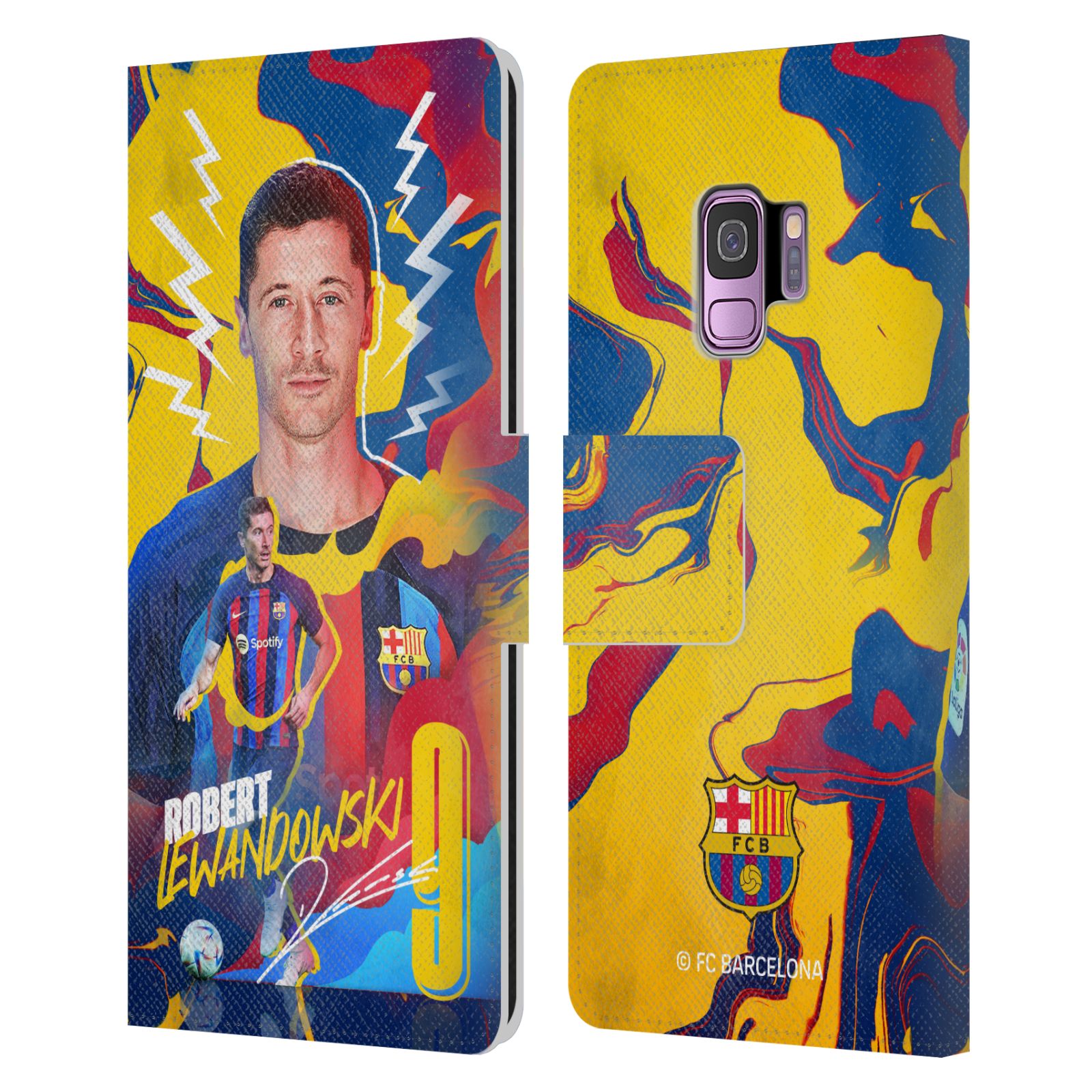 Pouzdro na mobil Samsung Galaxy S9 - HEAD CASE - FC Barcelona - Hráč Robert Lewandowski