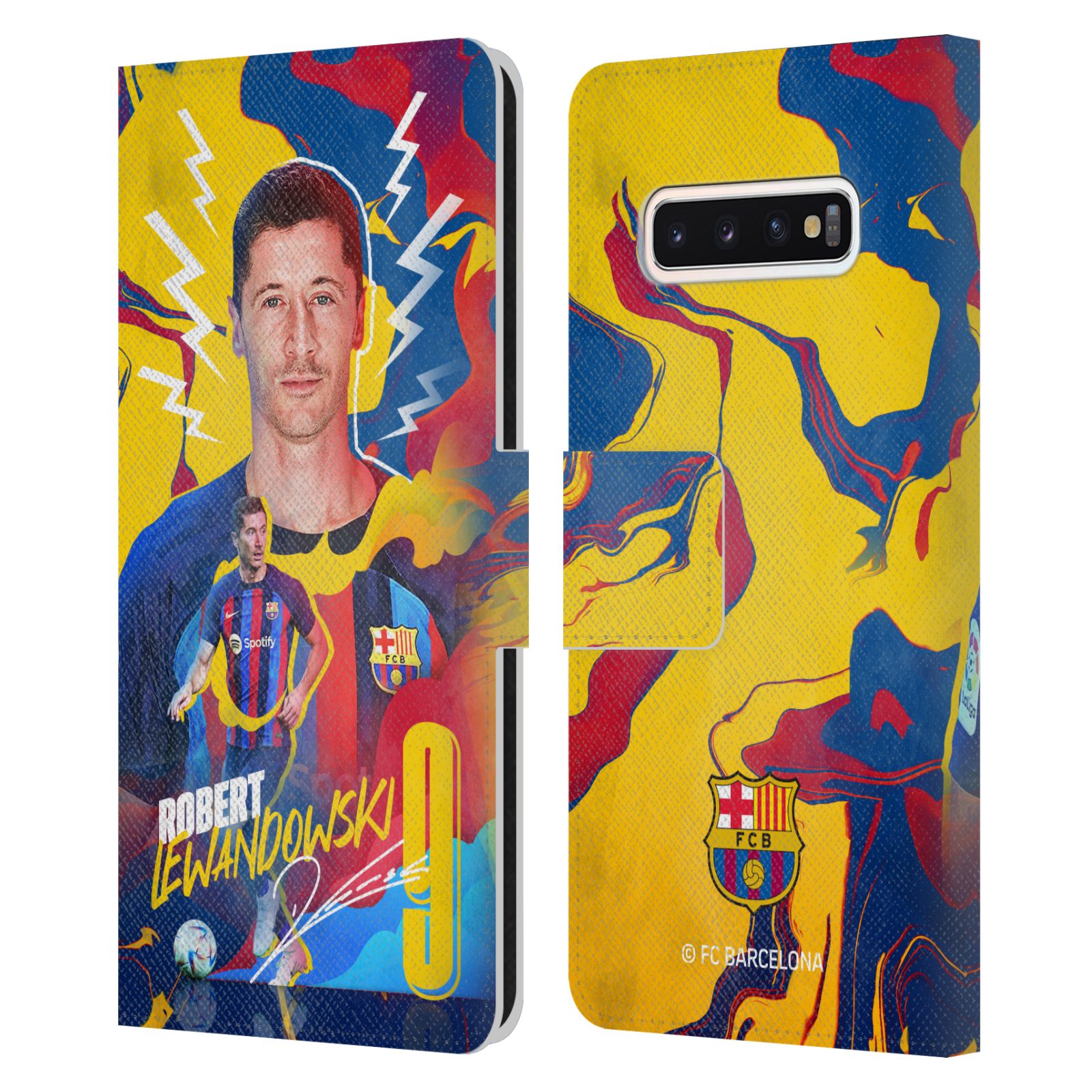 Pouzdro na mobil Samsung Galaxy S10 - HEAD CASE - FC Barcelona - Hráč Robert Lewandowski