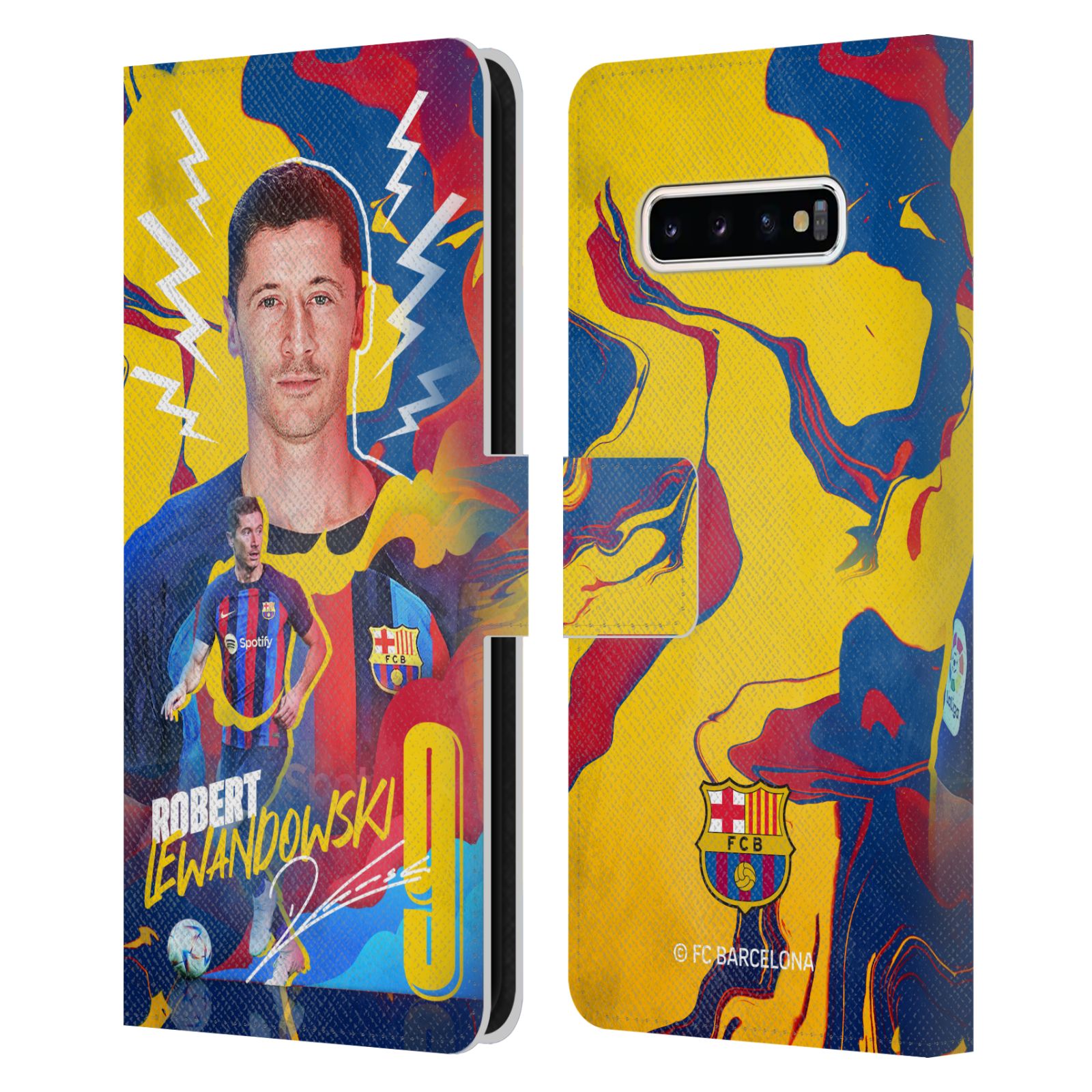 Pouzdro na mobil Samsung Galaxy S10+ - HEAD CASE - FC Barcelona - Hráč Robert Lewandowski