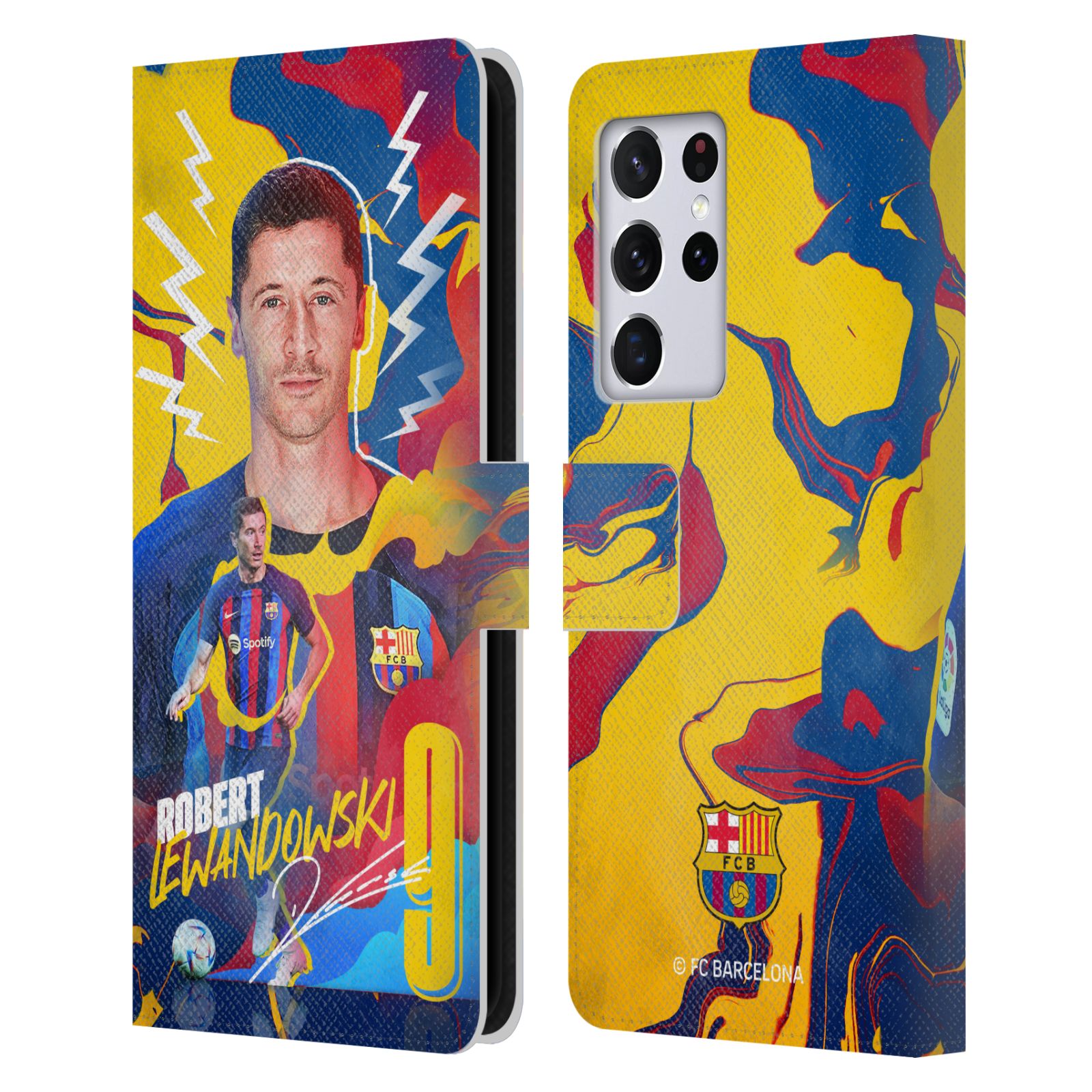 Pouzdro na mobil Samsung Galaxy S21 ULTRA 5G  - HEAD CASE - FC Barcelona - Hráč Robert Lewandowski