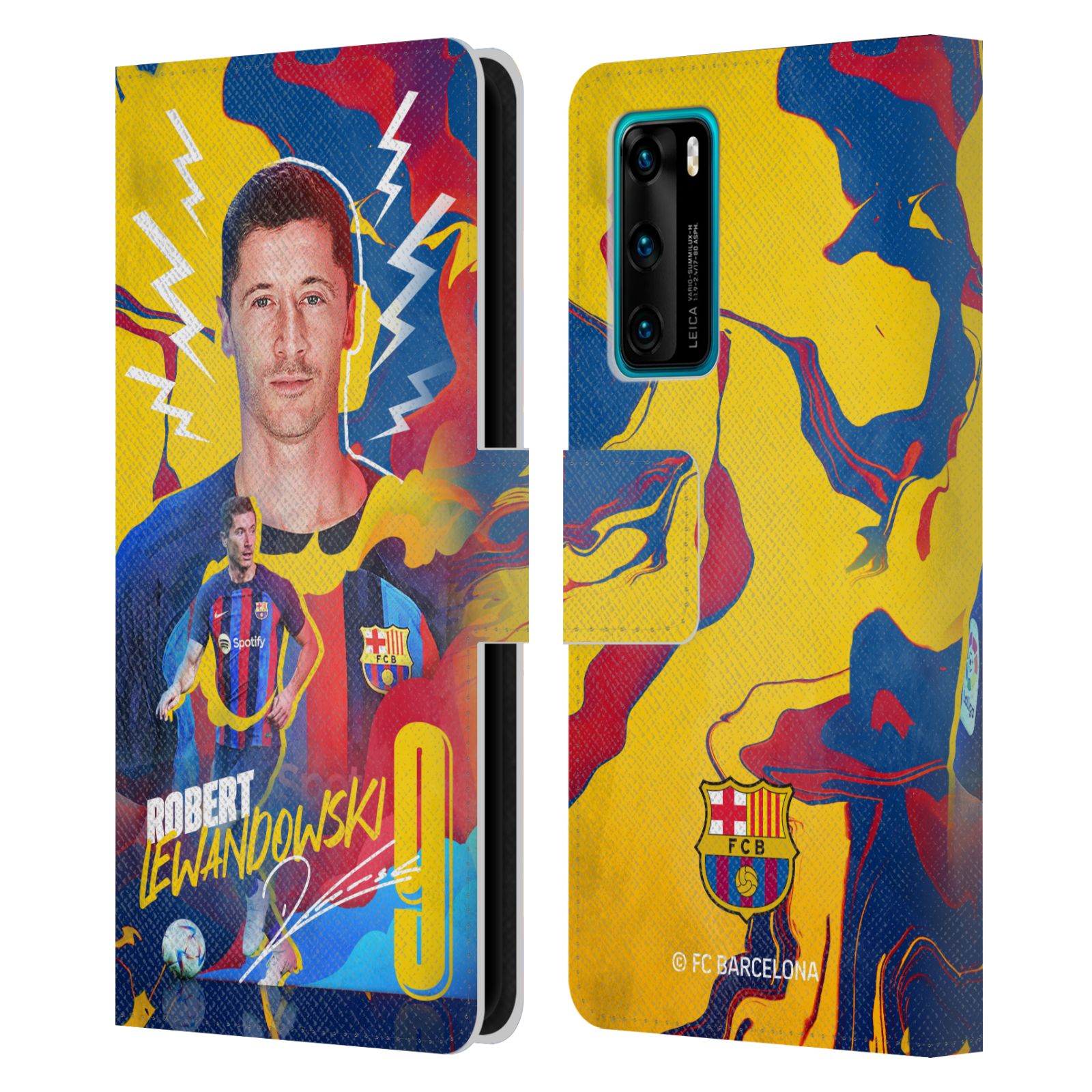 Pouzdro na mobil Huawei P40 - HEAD CASE - FC Barcelona - Hráč Robert Lewandowski