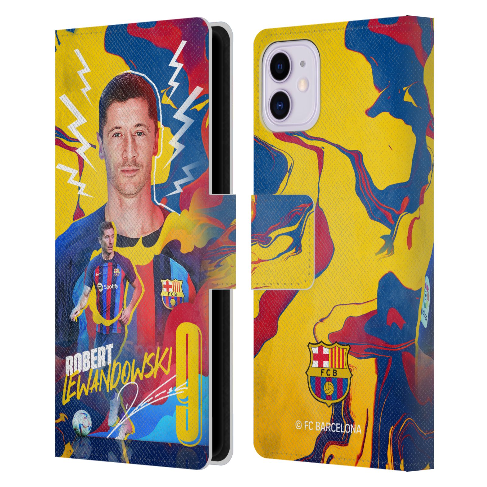 Pouzdro na mobil Apple Iphone 11 - HEAD CASE - FC Barcelona - Hráč Robert Lewandowski