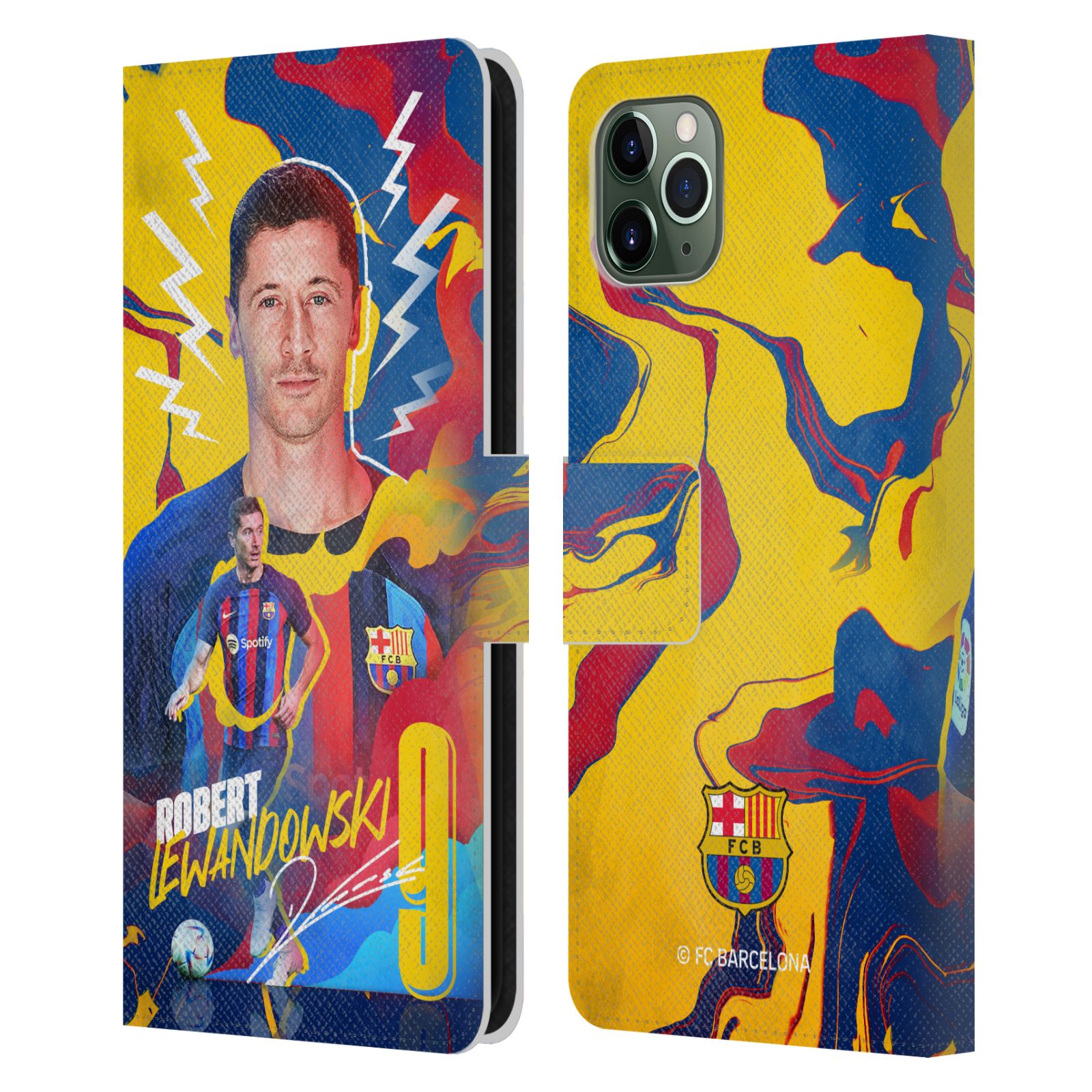 Pouzdro na mobil Apple Iphone 11 Pro Max - HEAD CASE - FC Barcelona - Hráč Robert Lewandowski