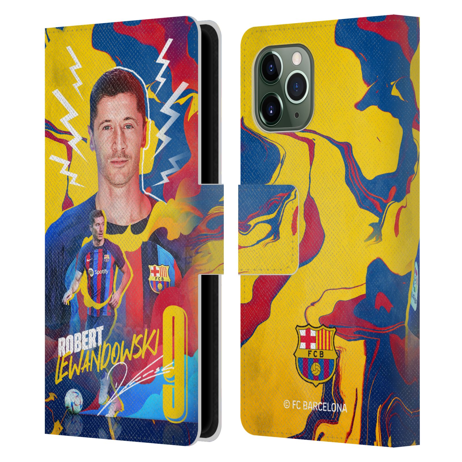 Pouzdro na mobil Apple Iphone 11 Pro - HEAD CASE - FC Barcelona - Hráč Robert Lewandowski