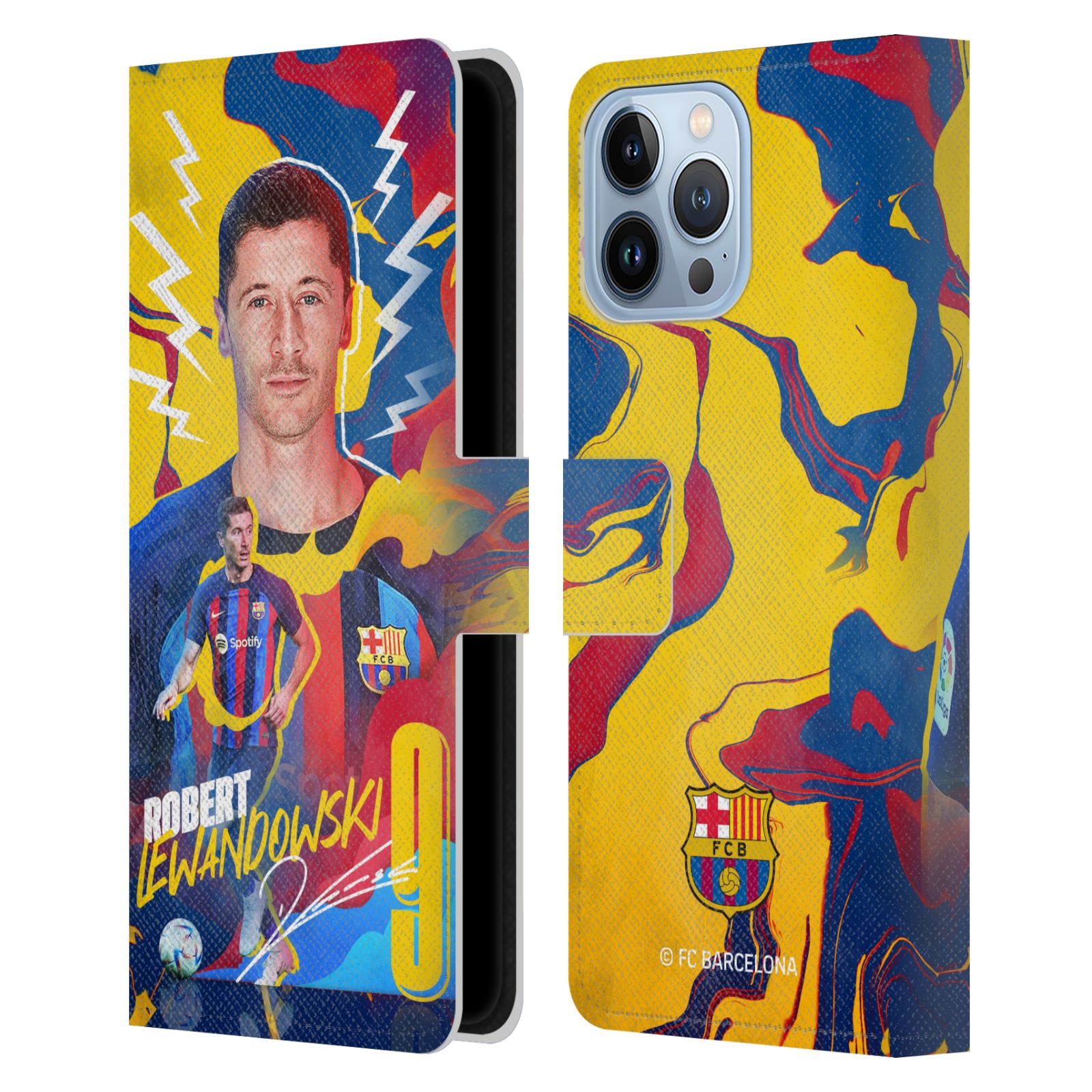 Pouzdro na mobil Apple Iphone 13 PRO MAX - HEAD CASE - FC Barcelona - Hráč Robert Lewandowski
