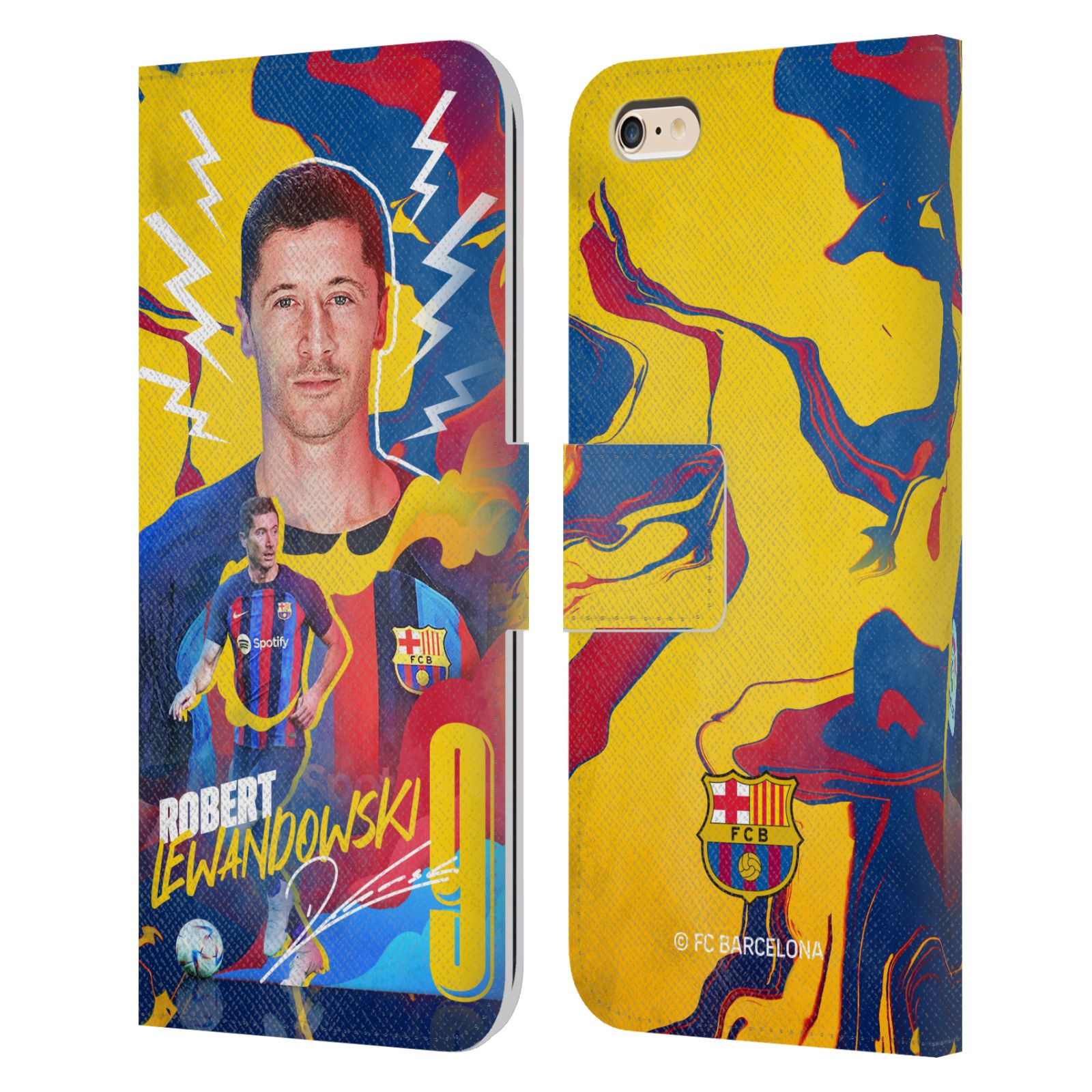 Pouzdro na mobil Apple Iphone 6 PLUS / 6S PLUS - HEAD CASE - FC Barcelona - Hráč Robert Lewandowski