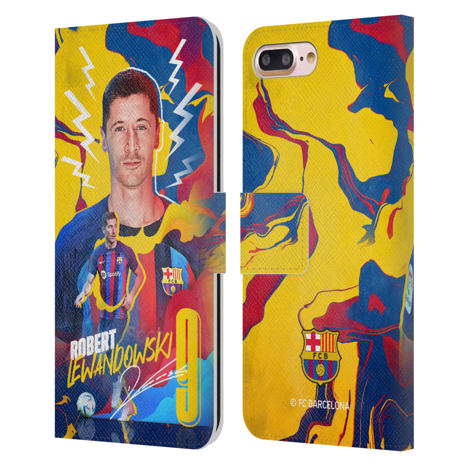 Pouzdro na mobil Apple Iphone 7+/8+ - HEAD CASE - FC Barcelona - Hráč Robert Lewandowski