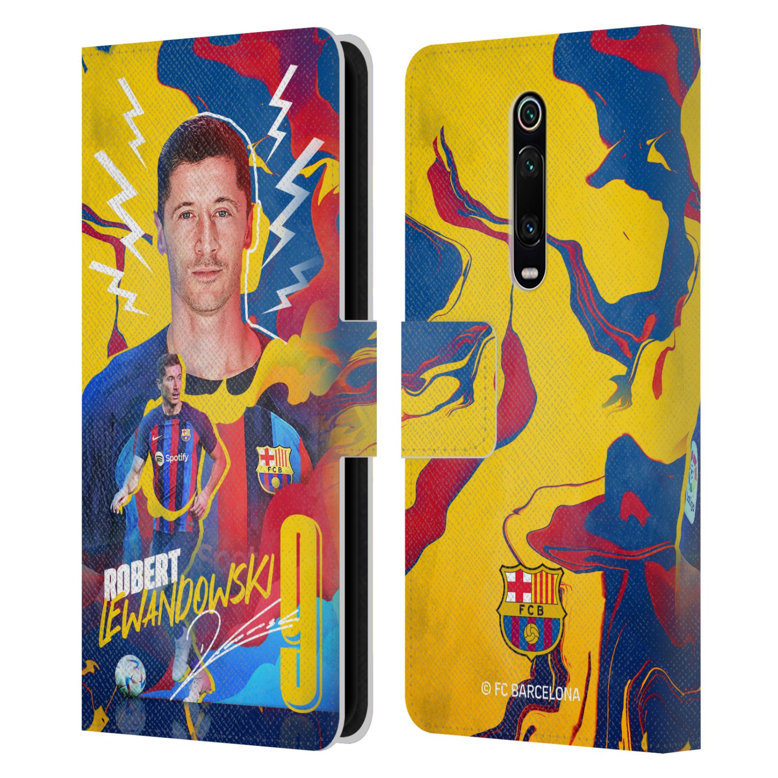 Pouzdro na mobil Xiaomi Mi 9T  - HEAD CASE - FC Barcelona - Hráč Robert Lewandowski