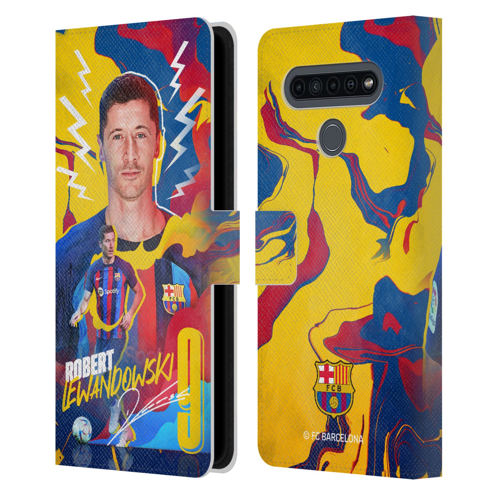 Pouzdro na mobil LG K41s  - HEAD CASE - FC Barcelona - Hráč Robert Lewandowski