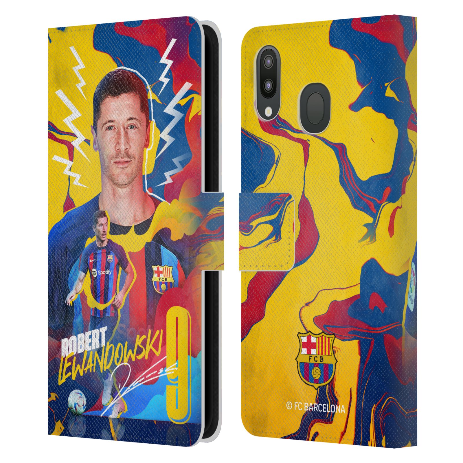 Pouzdro na mobil Samsung Galaxy M20 - HEAD CASE - FC Barcelona - Hráč Robert Lewandowski