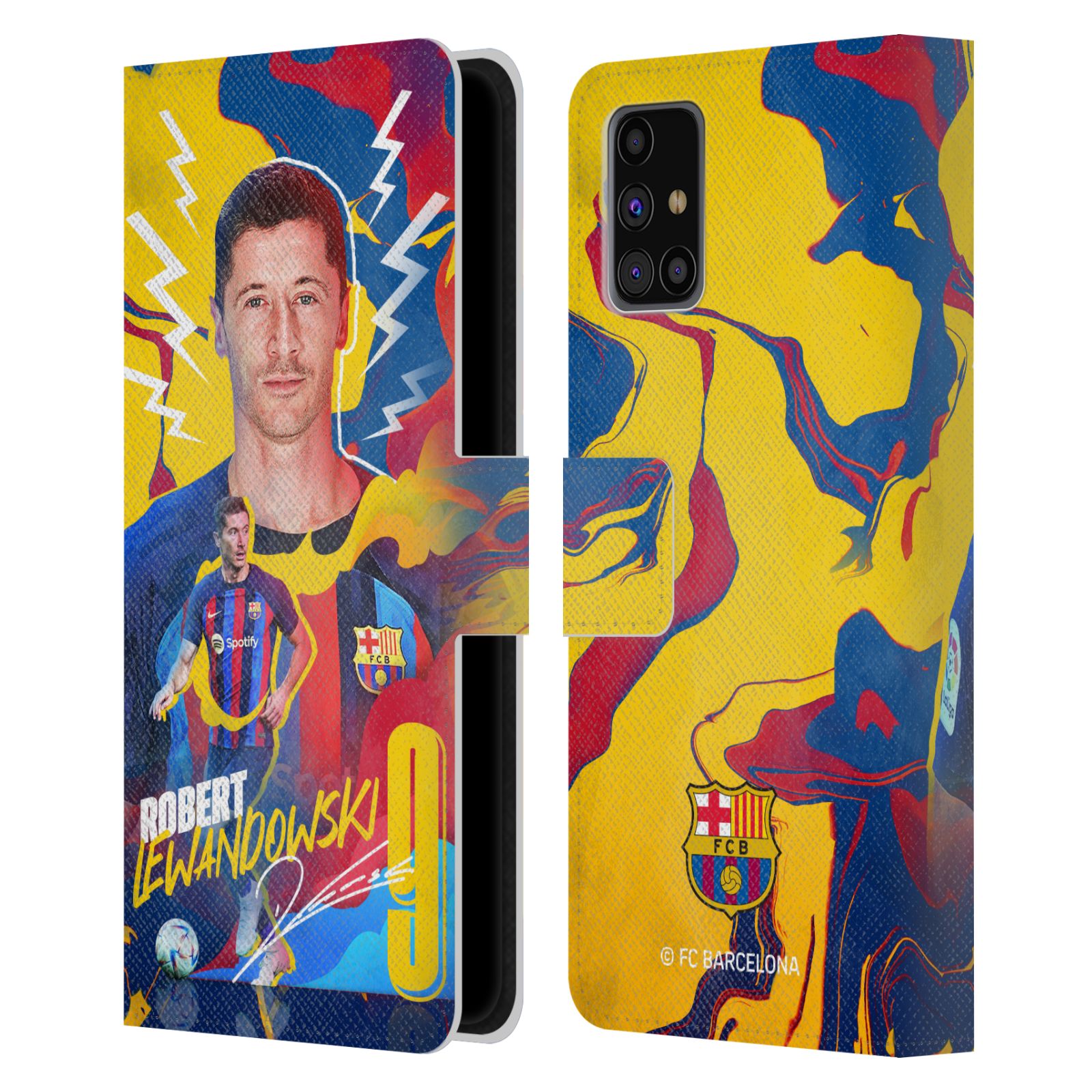 Pouzdro na mobil Samsung Galaxy M31s - HEAD CASE - FC Barcelona - Hráč Robert Lewandowski