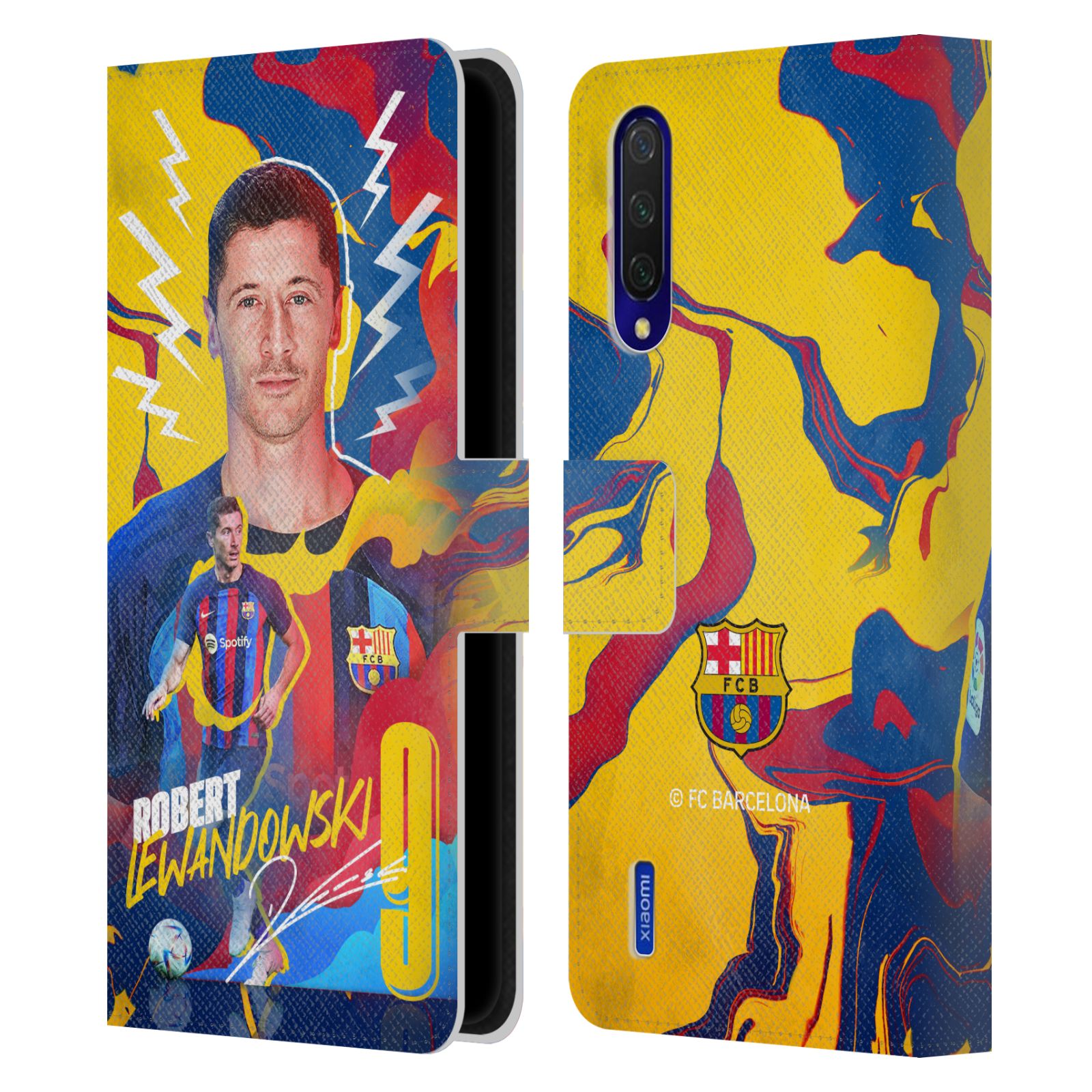 Pouzdro na mobil Xiaomi Mi 9 LITE  - HEAD CASE - FC Barcelona - Hráč Robert Lewandowski