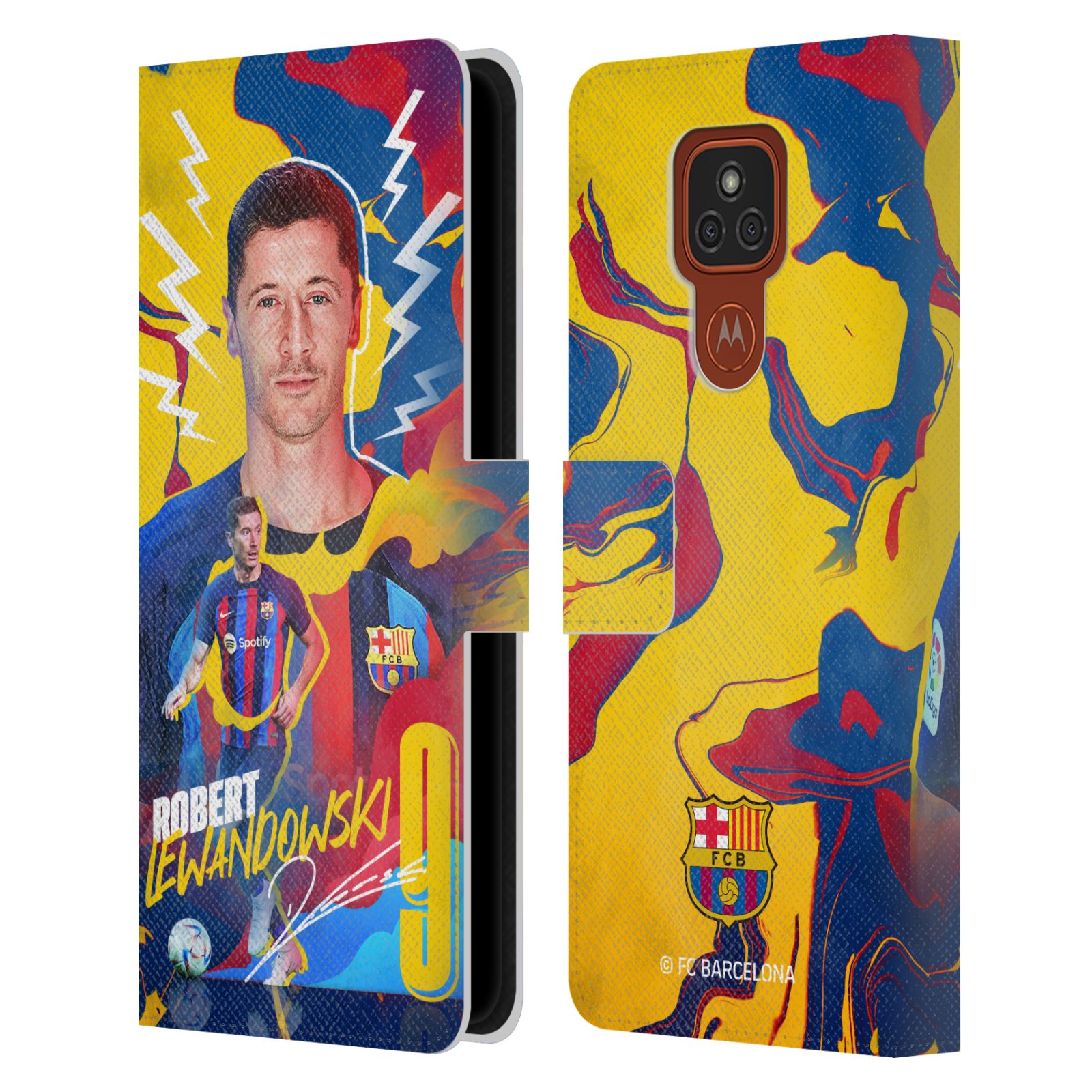 Pouzdro na mobil Motorola Moto E7 Plus - HEAD CASE - FC Barcelona - Hráč Robert Lewandowski