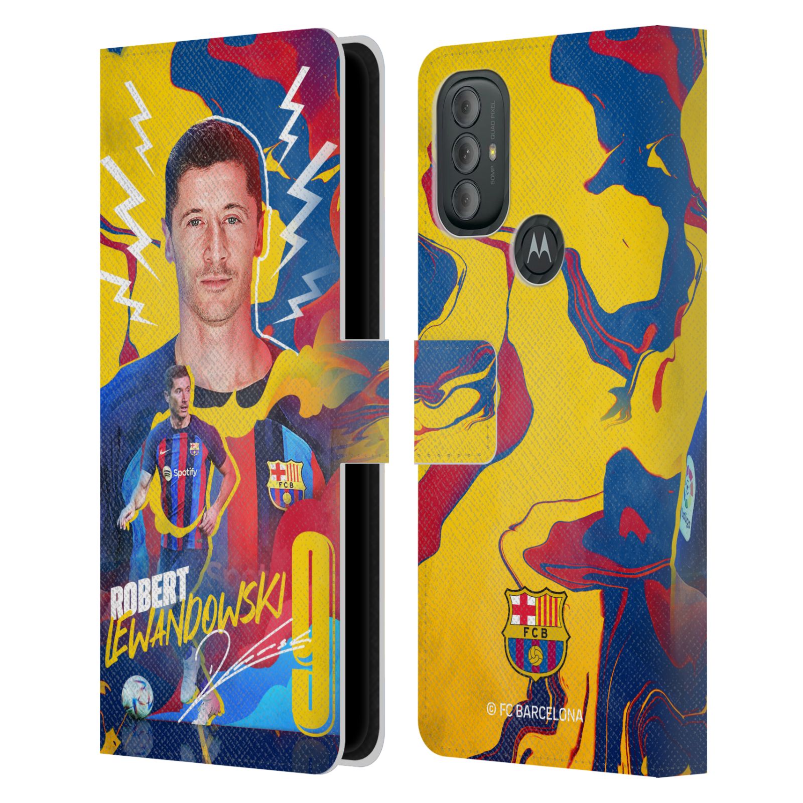 Pouzdro na mobil Motorola Moto G10 / G30 - HEAD CASE - FC Barcelona - Hráč Robert Lewandowski