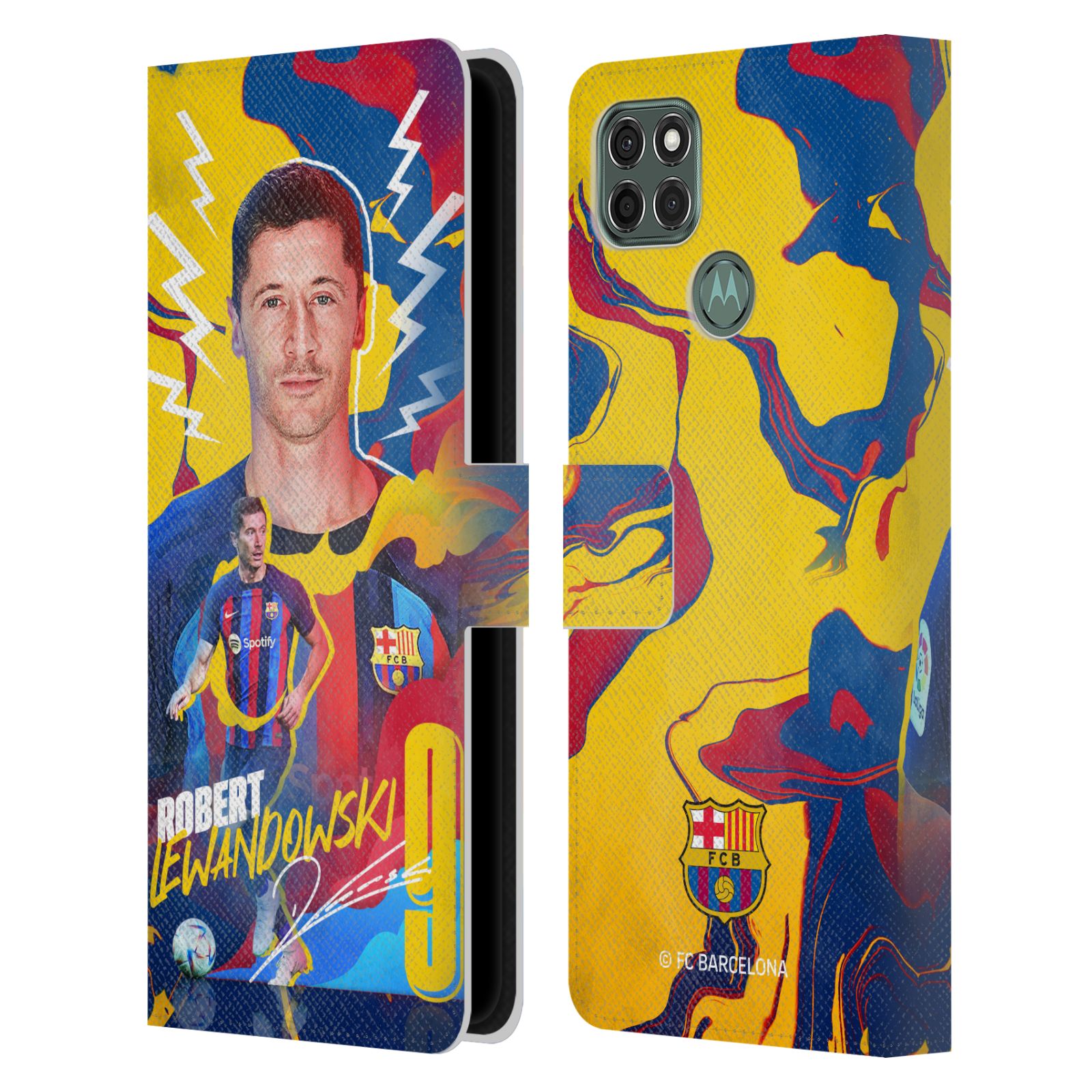 Pouzdro na mobil Motorola Moto G9 POWER - HEAD CASE - FC Barcelona - Hráč Robert Lewandowski
