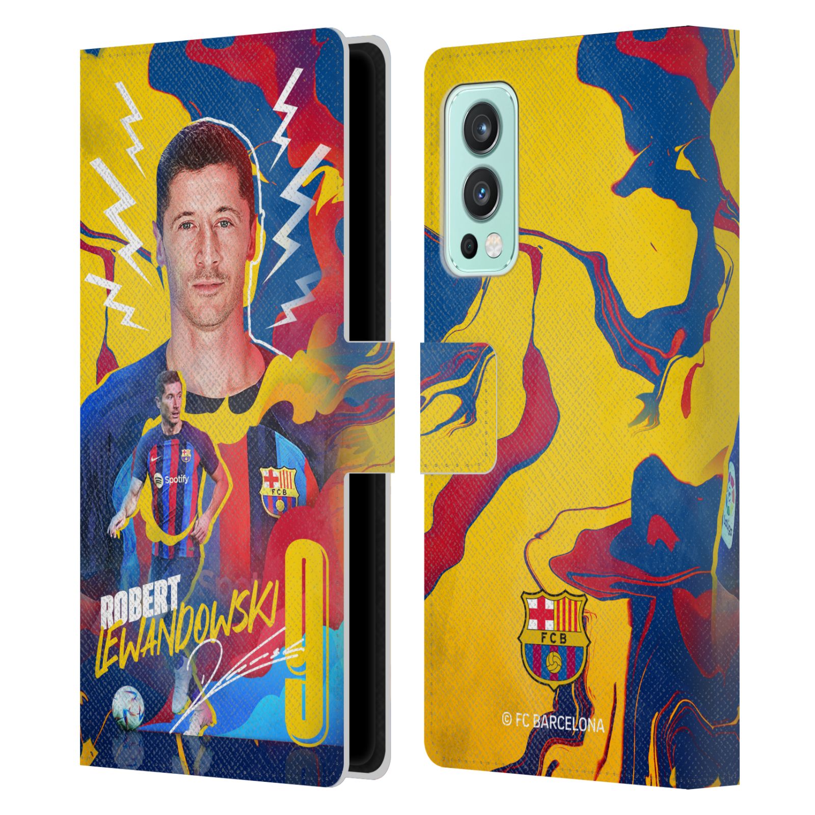 Pouzdro na mobil OnePlus Nord 2 5G - HEAD CASE - FC Barcelona - Hráč Robert Lewandowski