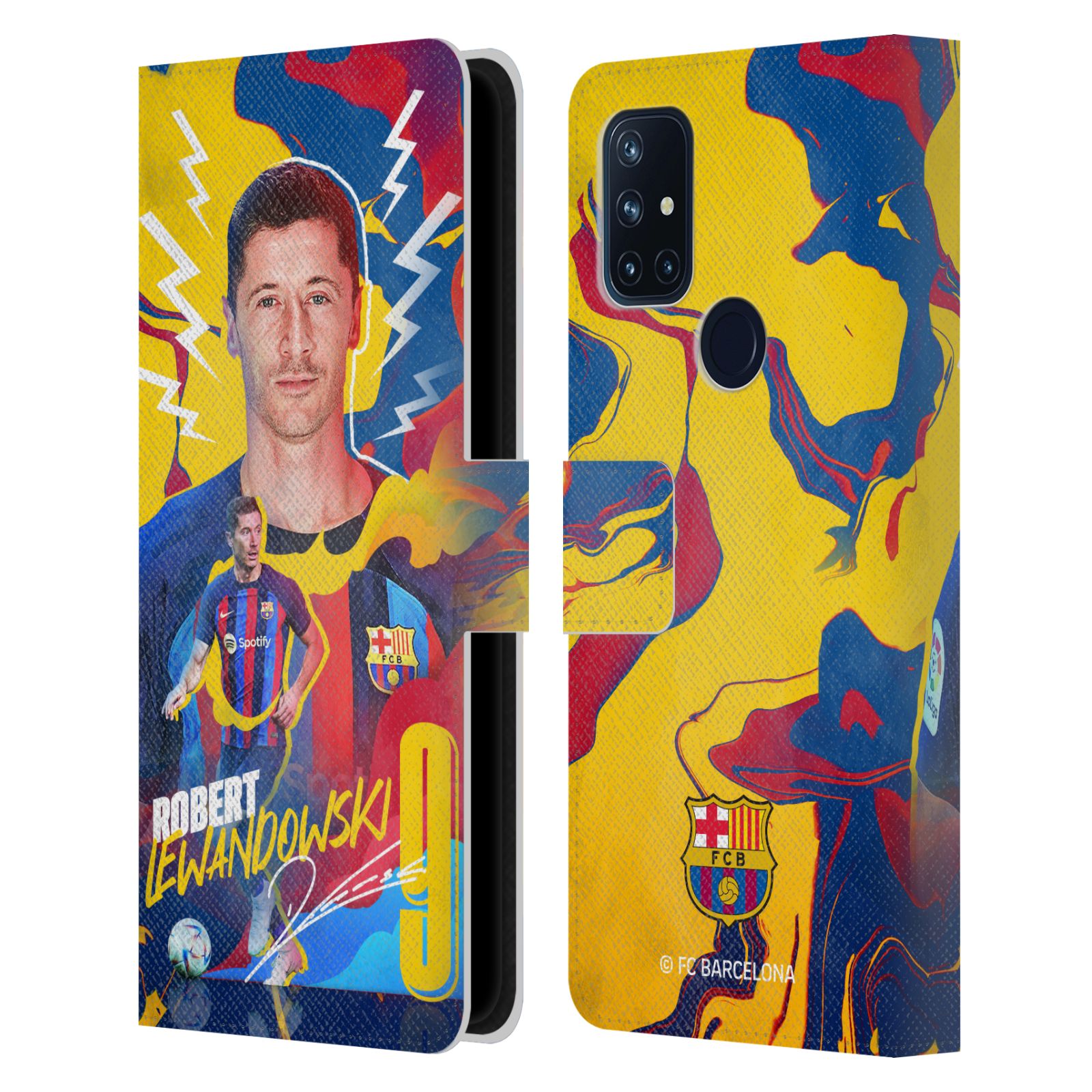 Pouzdro na mobil OnePlus Nord N10 5G - HEAD CASE - FC Barcelona - Hráč Robert Lewandowski