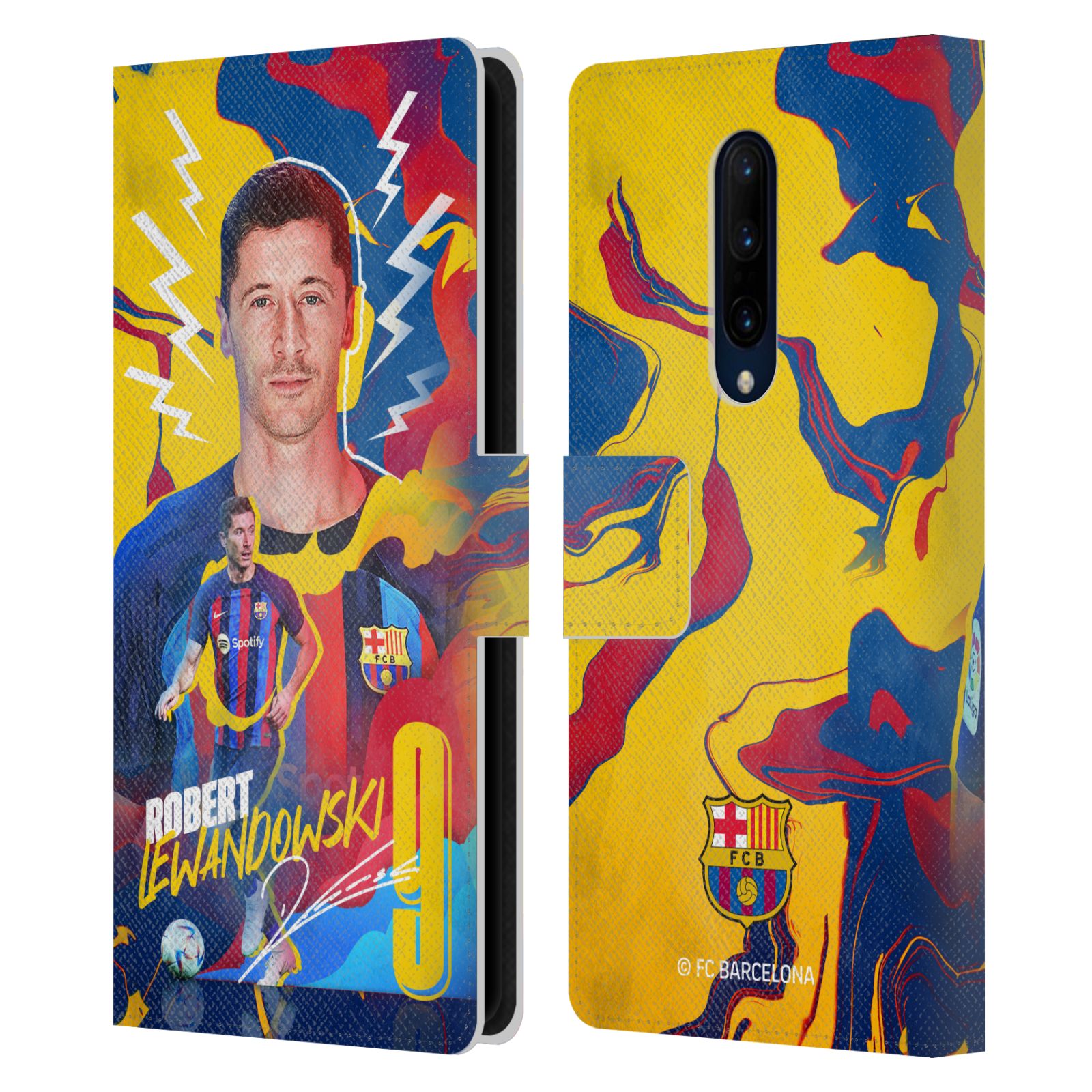 Pouzdro na mobil OnePlus 7 PRO  - HEAD CASE - FC Barcelona - Hráč Robert Lewandowski
